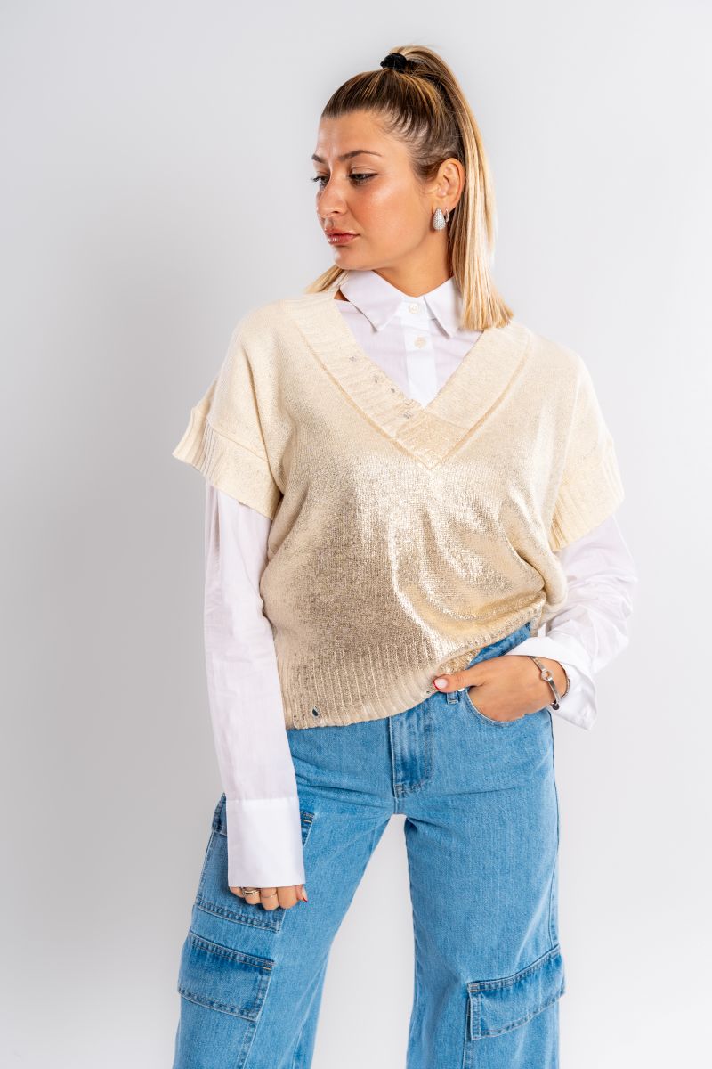 Gilet di Jeans da Donna Senza Maniche con Scollo a V e Bottoni, Giacca di Jeans Estiva Giacche da Gilet di Jeans da Donna Senza Maniche con Scollo a V e Bottoni, Giacca di Jeans Estiva Giacche da