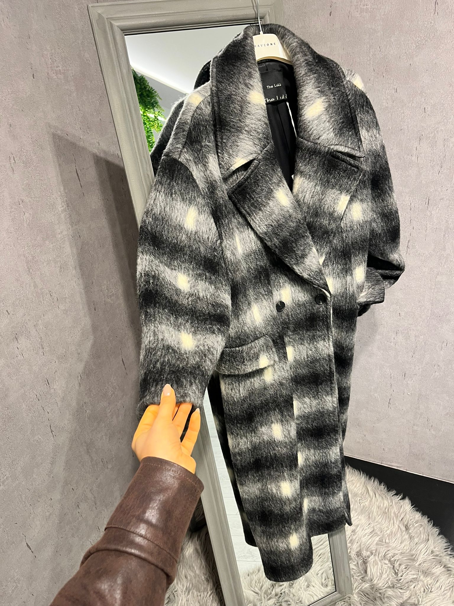 Cappotto doppiopetto a quadri