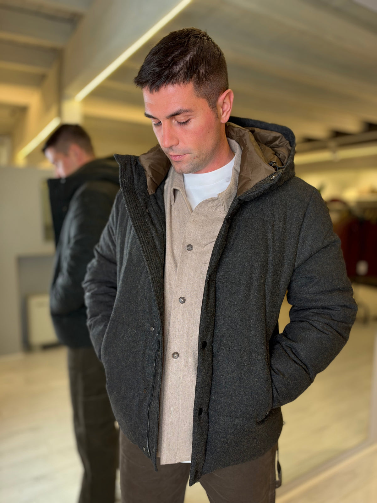 Giubbino Military con cappuccio