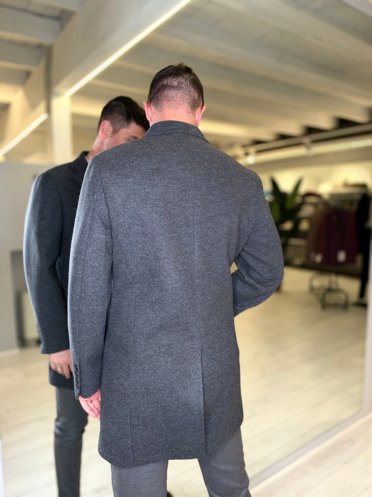 Cappotto slim-fit grigio