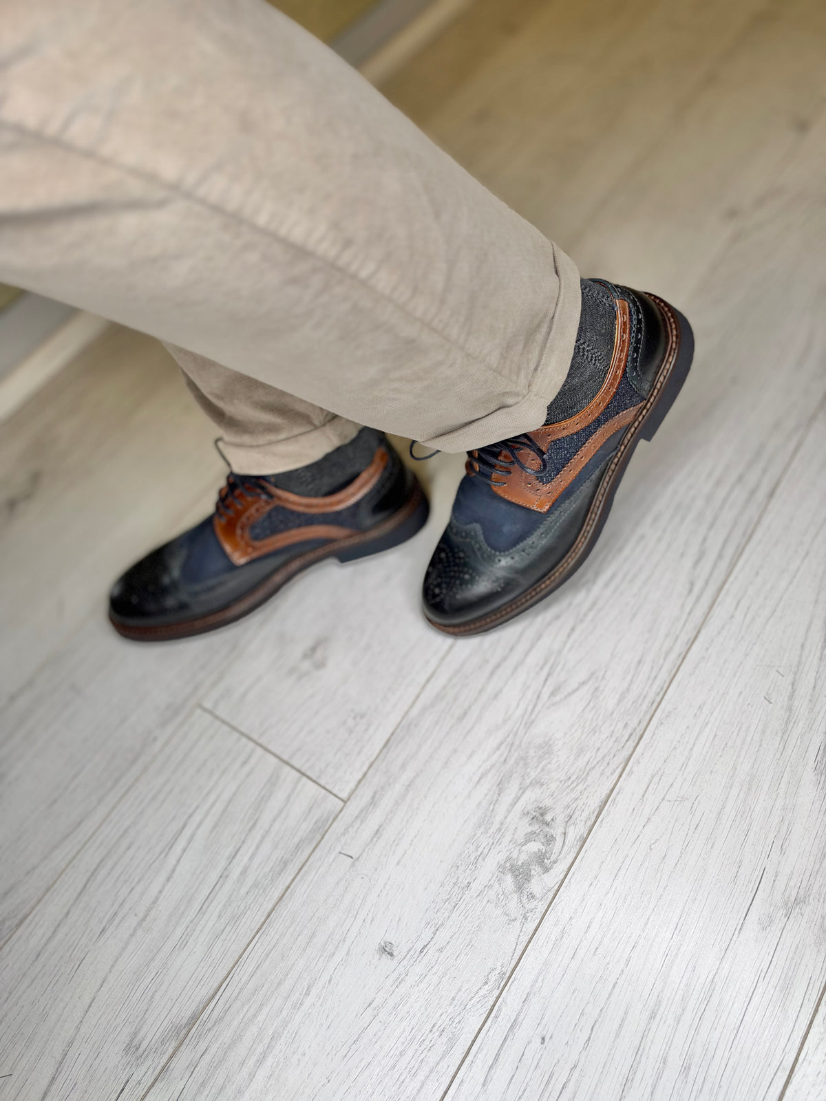 Scarpa Derby stringata bicolore