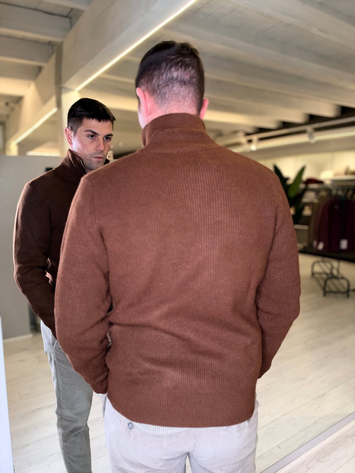 Cardigan in maglia con zip
