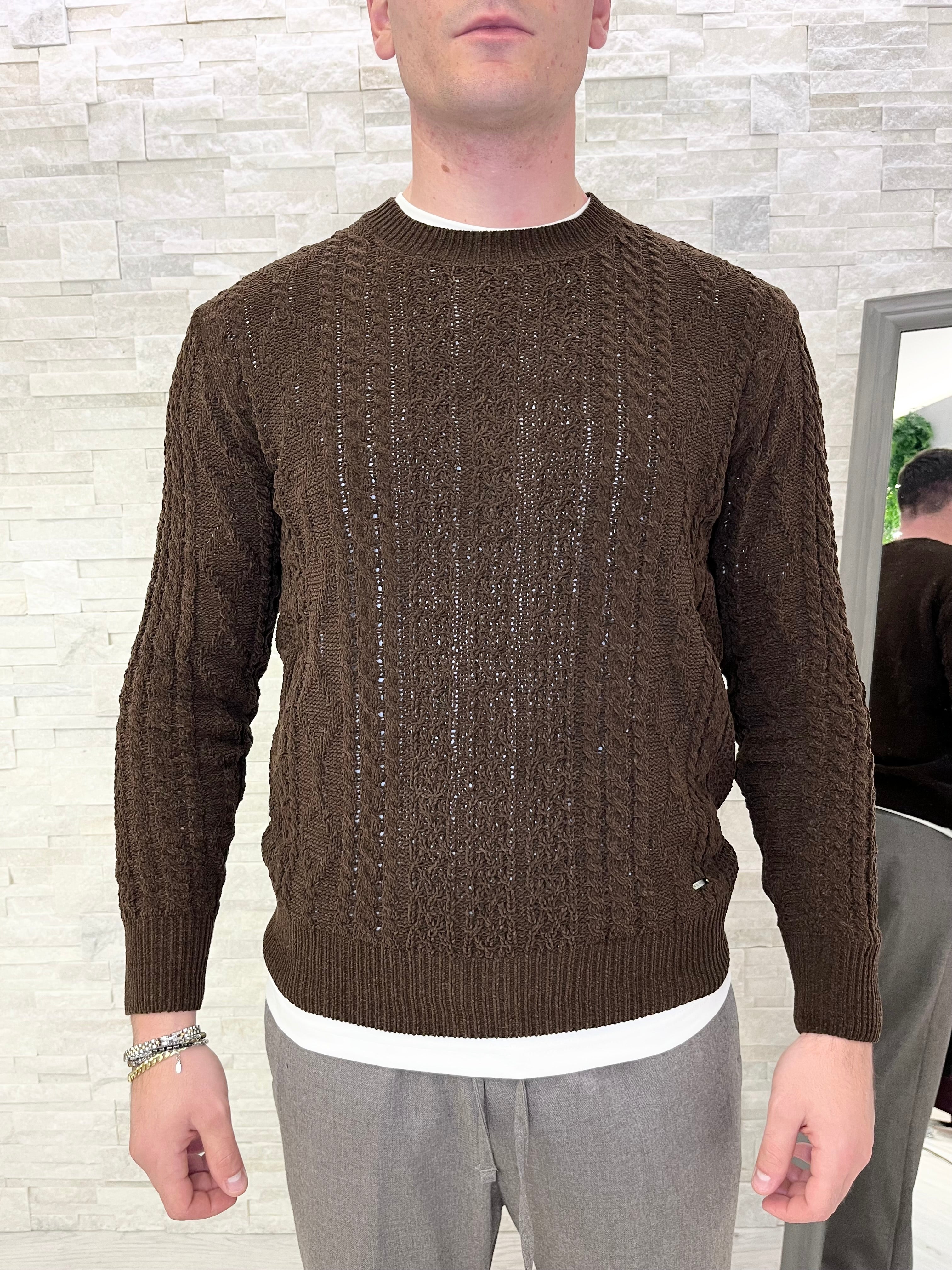 Maglia girocollo in ciniglia