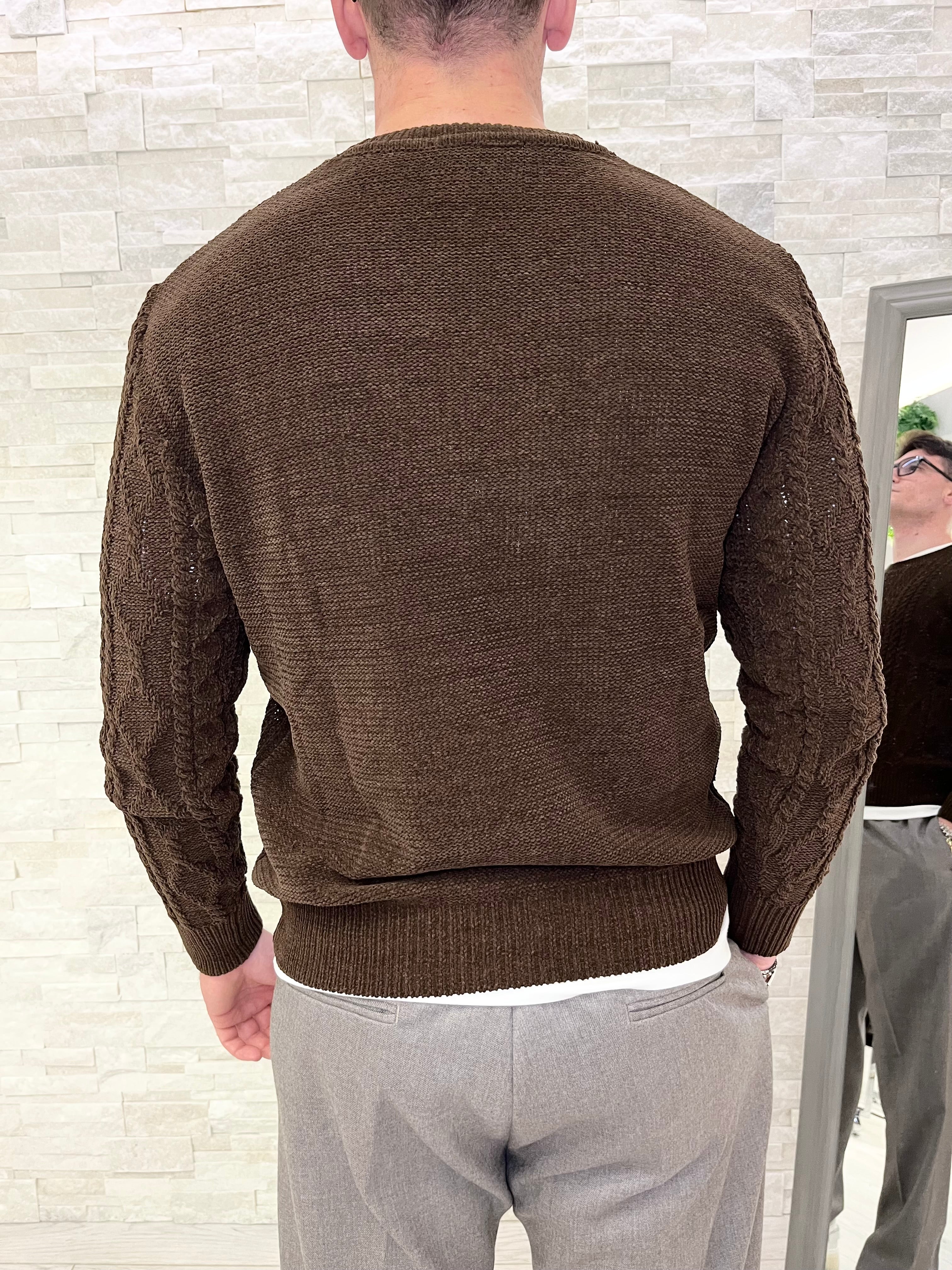 Maglia girocollo in ciniglia