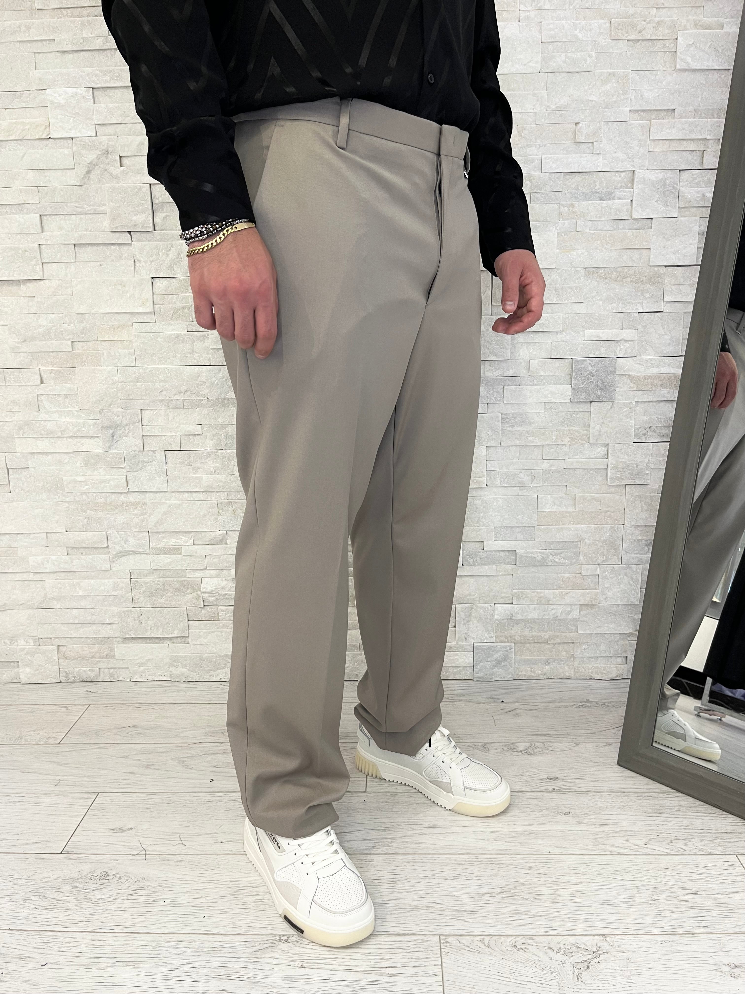 Pantalone elegante mastice
