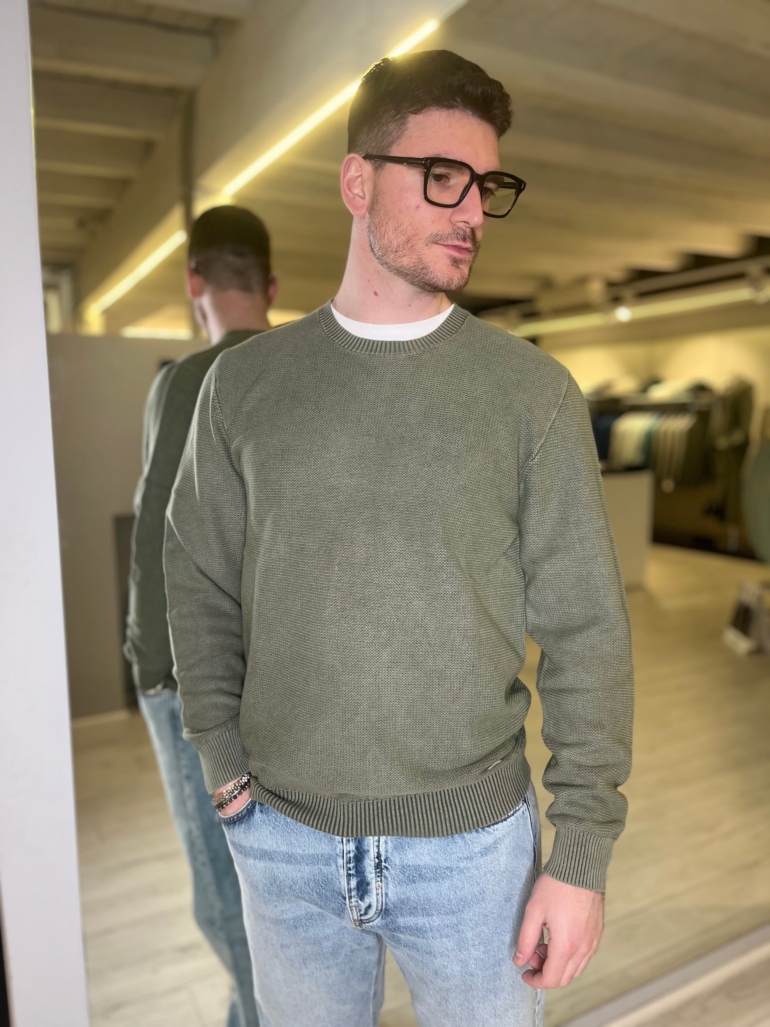 Maglia in cotone verde