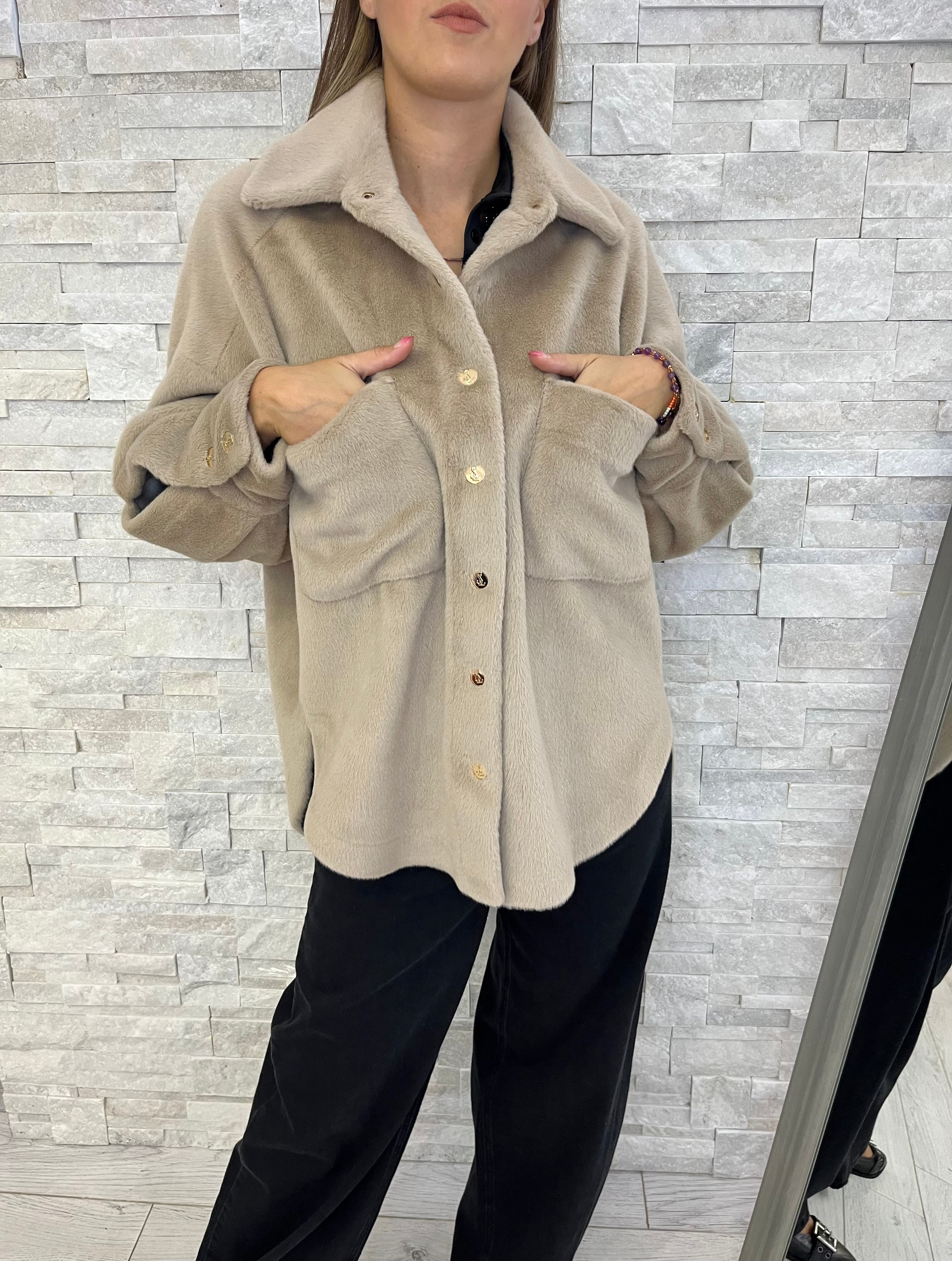 Maxi camicia in pelo