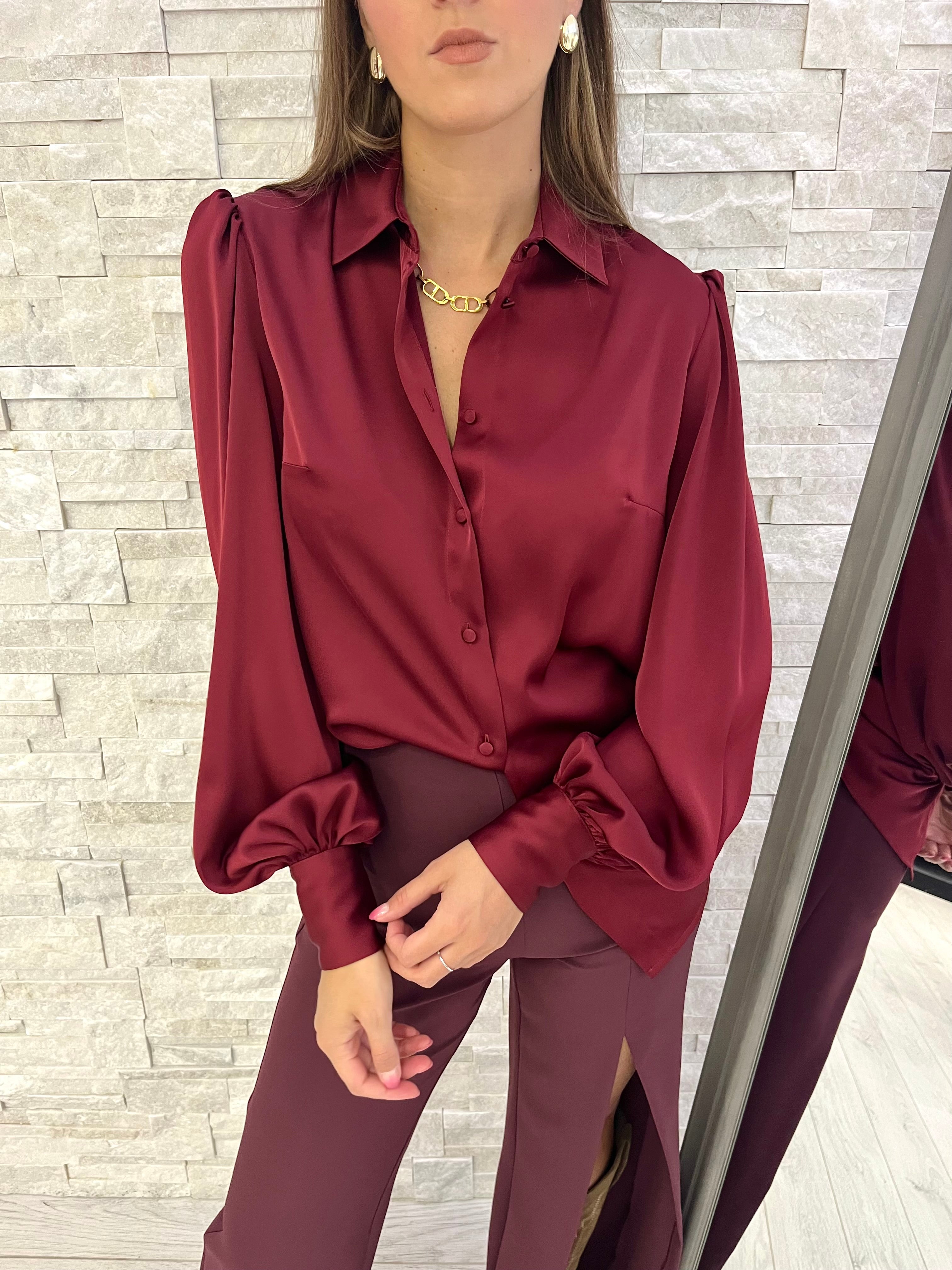 Camicia bordeaux manica balloon