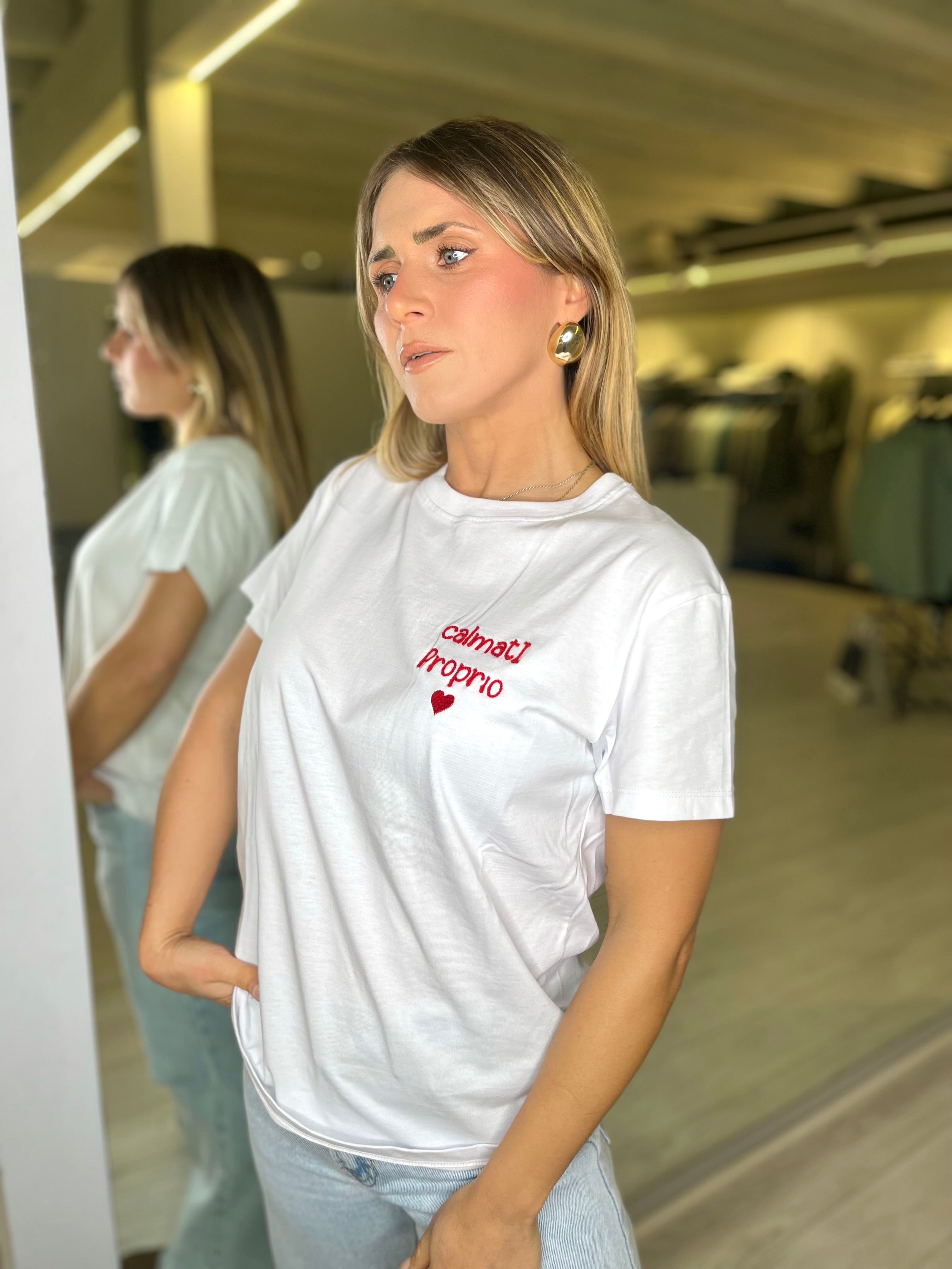 T-shirt "calmati proprio"