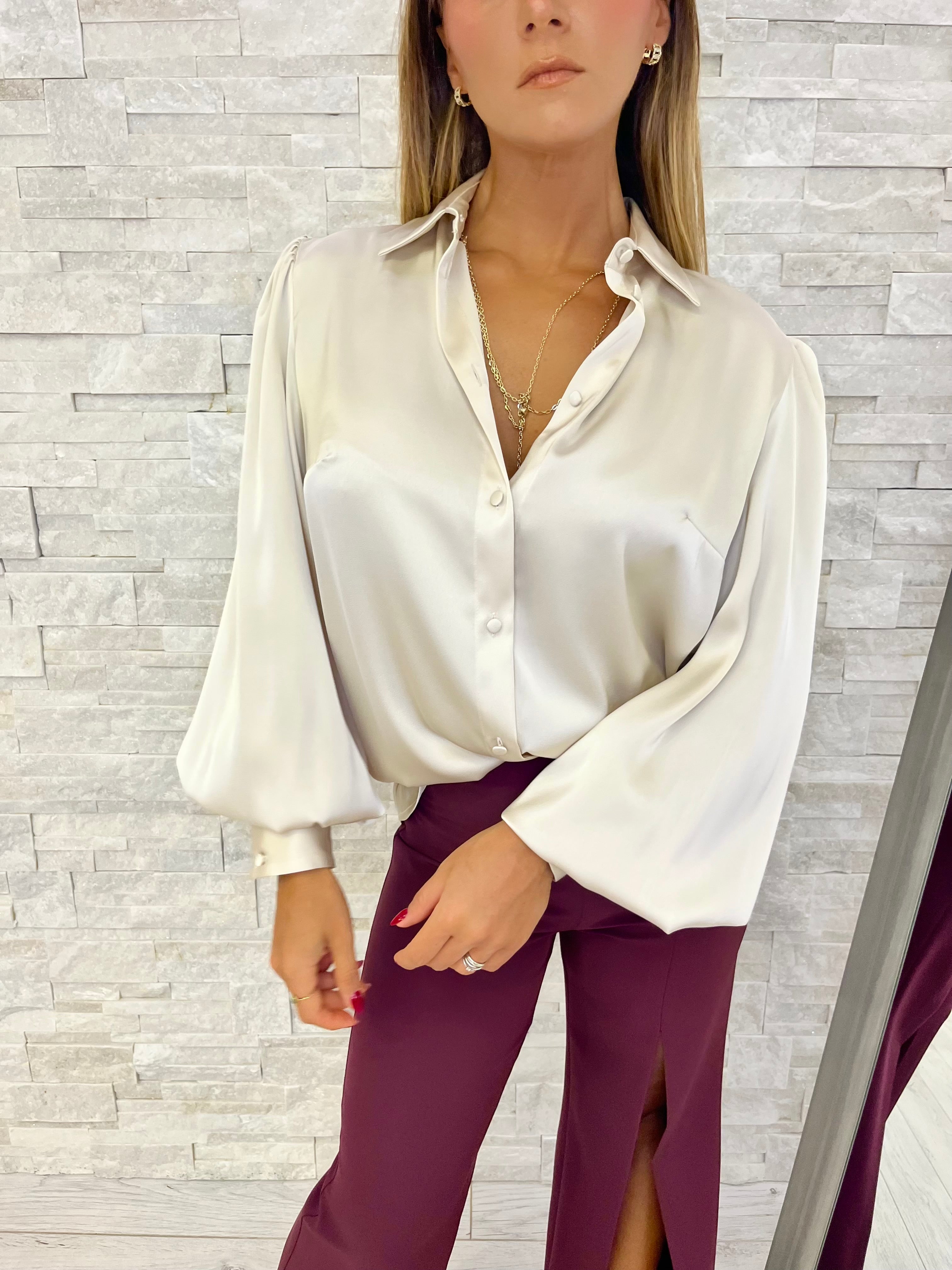 Camicia avorio manica balloon
