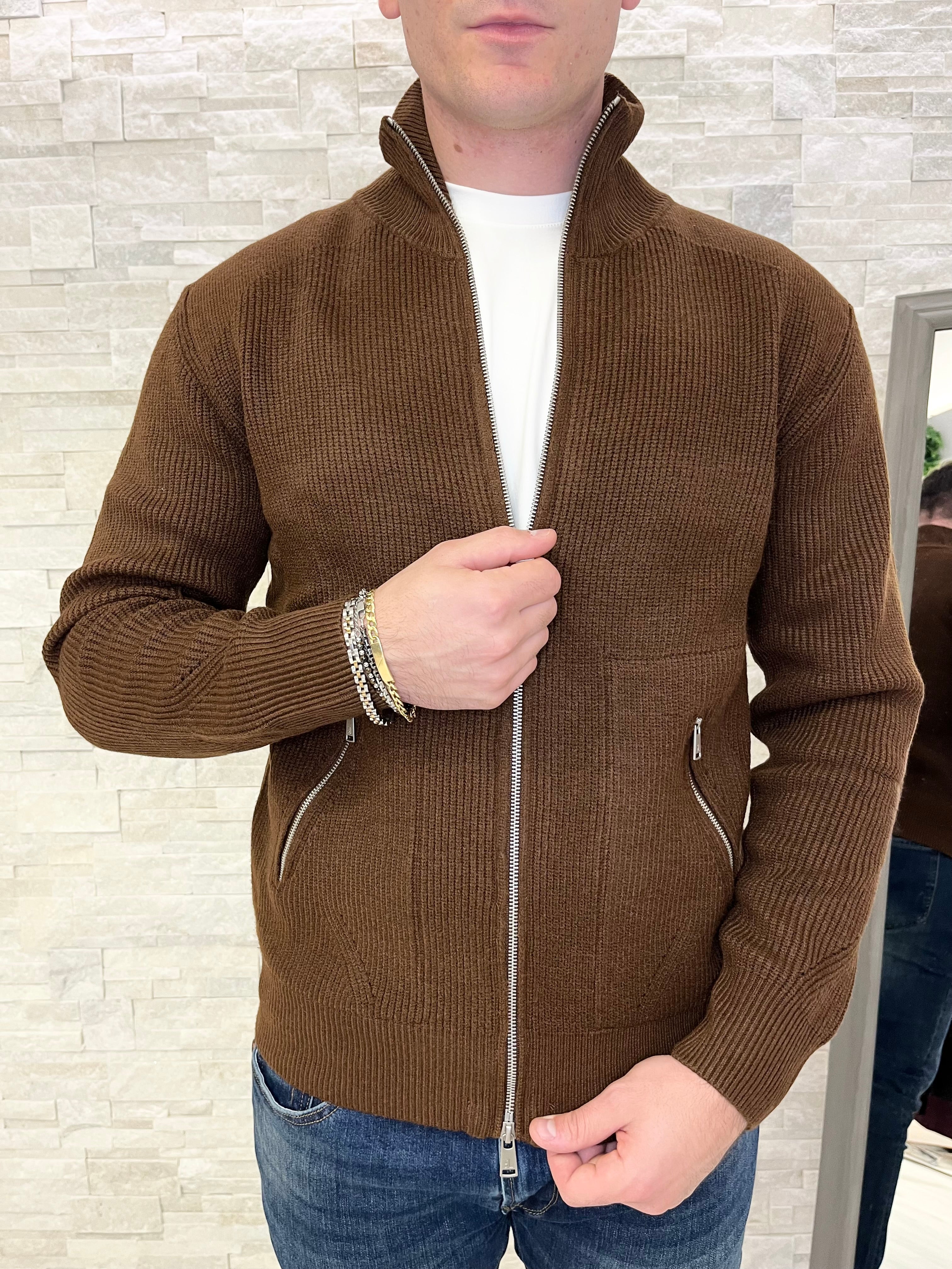 Cardigan in maglia con zip