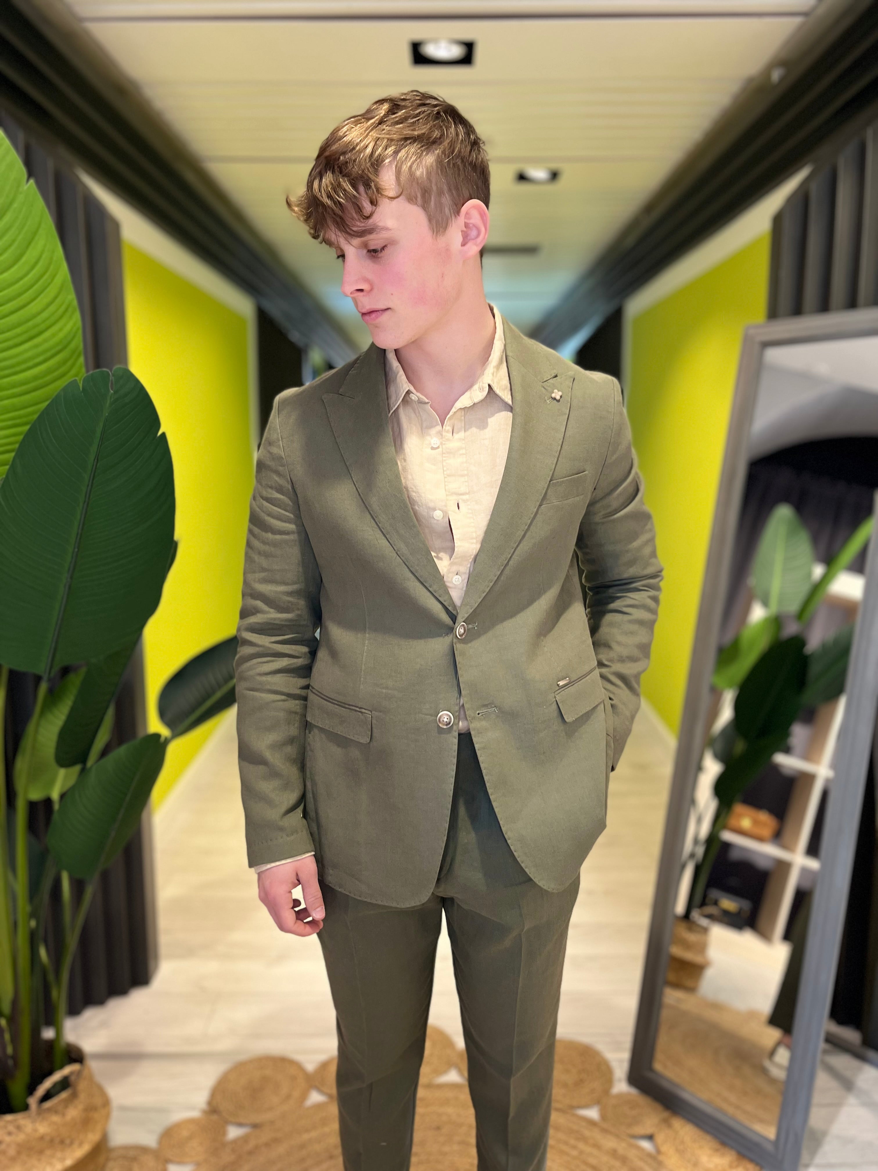 Giacca in lino color militare