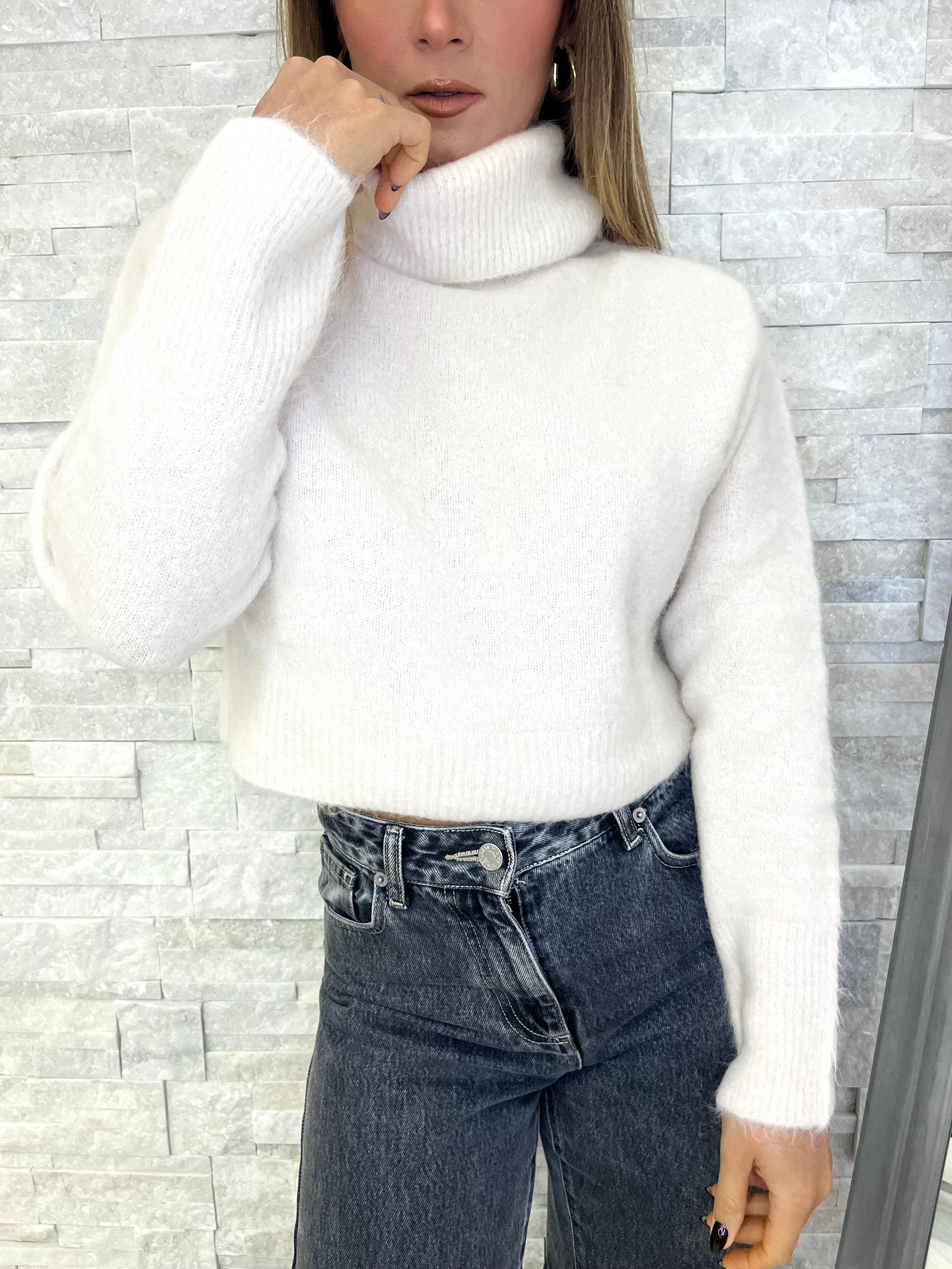 Maglia crop dolcevita