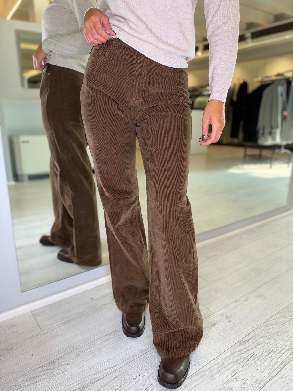 Pantalone london in velluto
