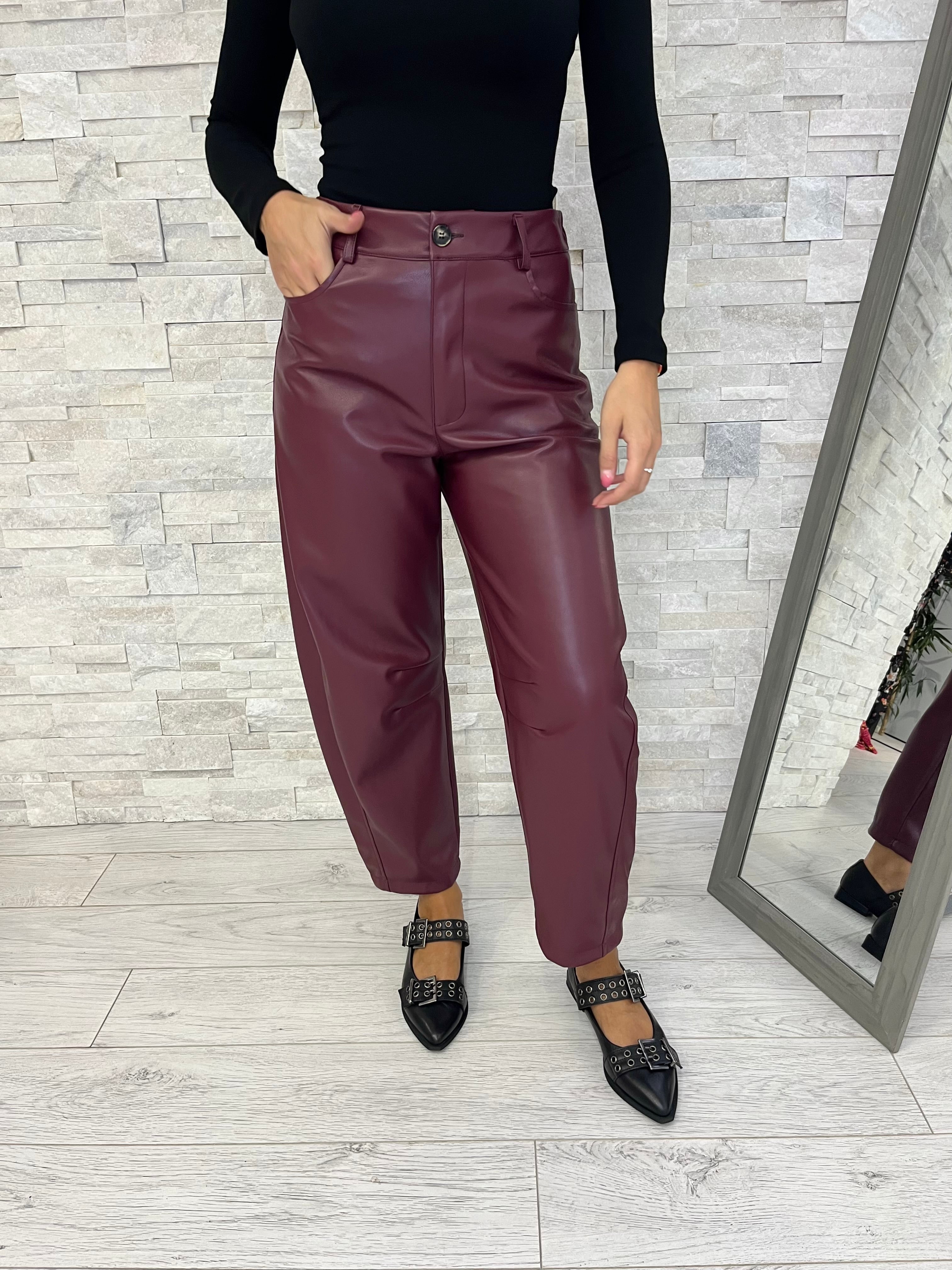 Pantalone balloon ecopelle