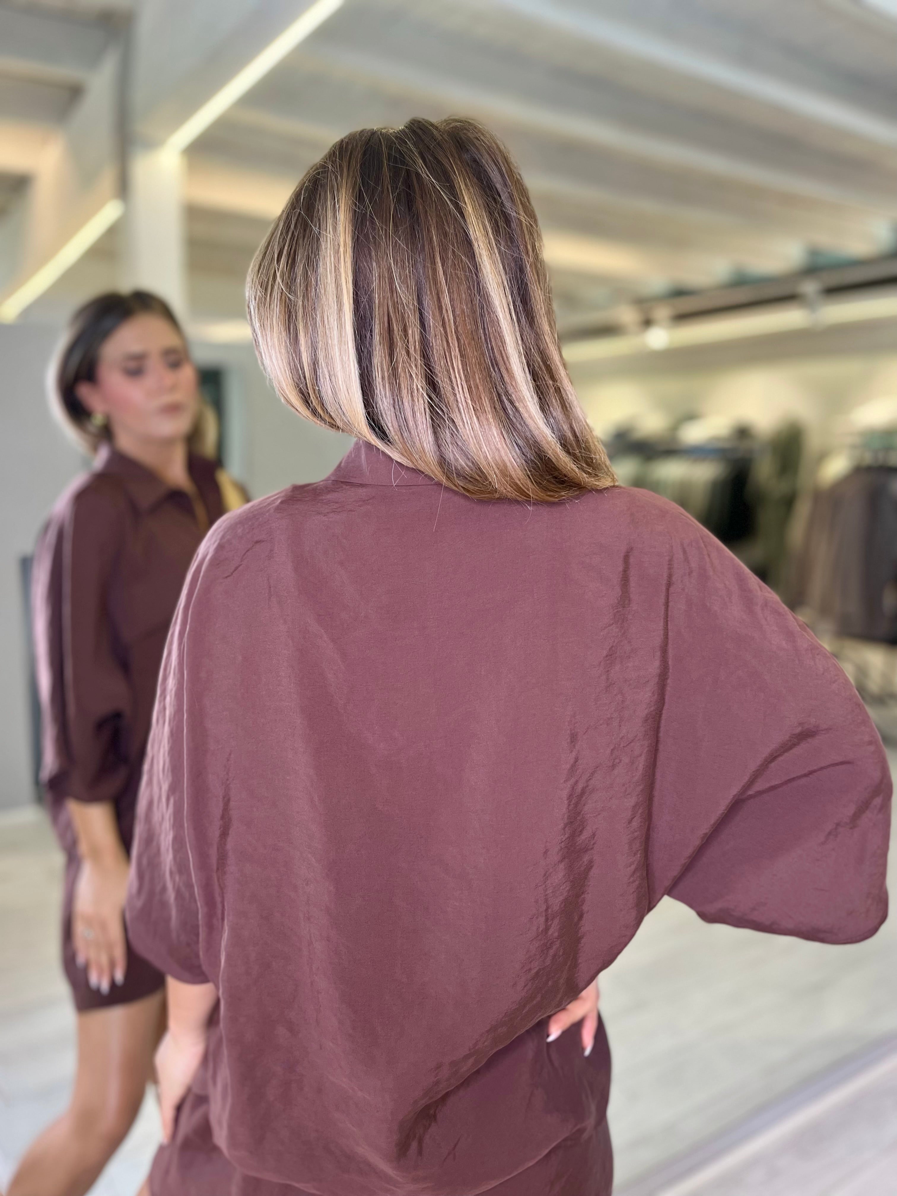 Camicia over marrone