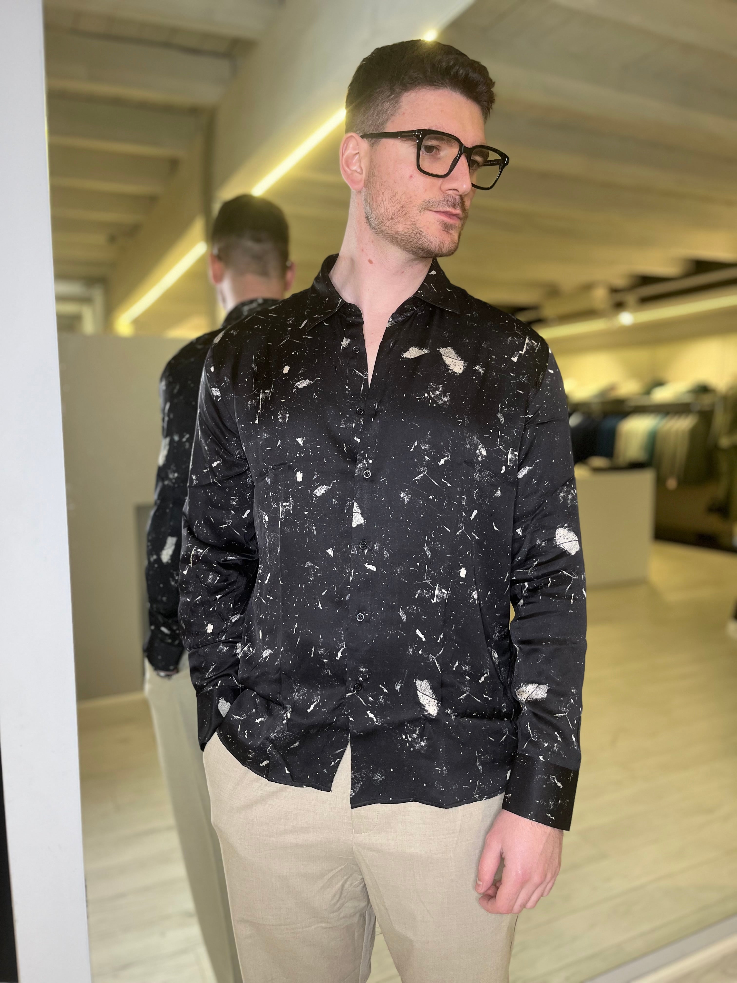 Camicia in viscosa con stampa