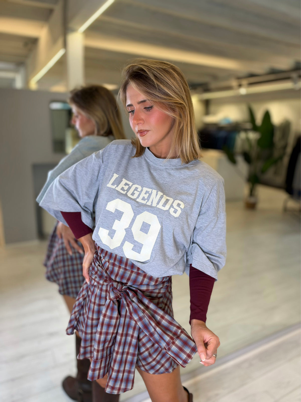 Maglia bicolore con stampa