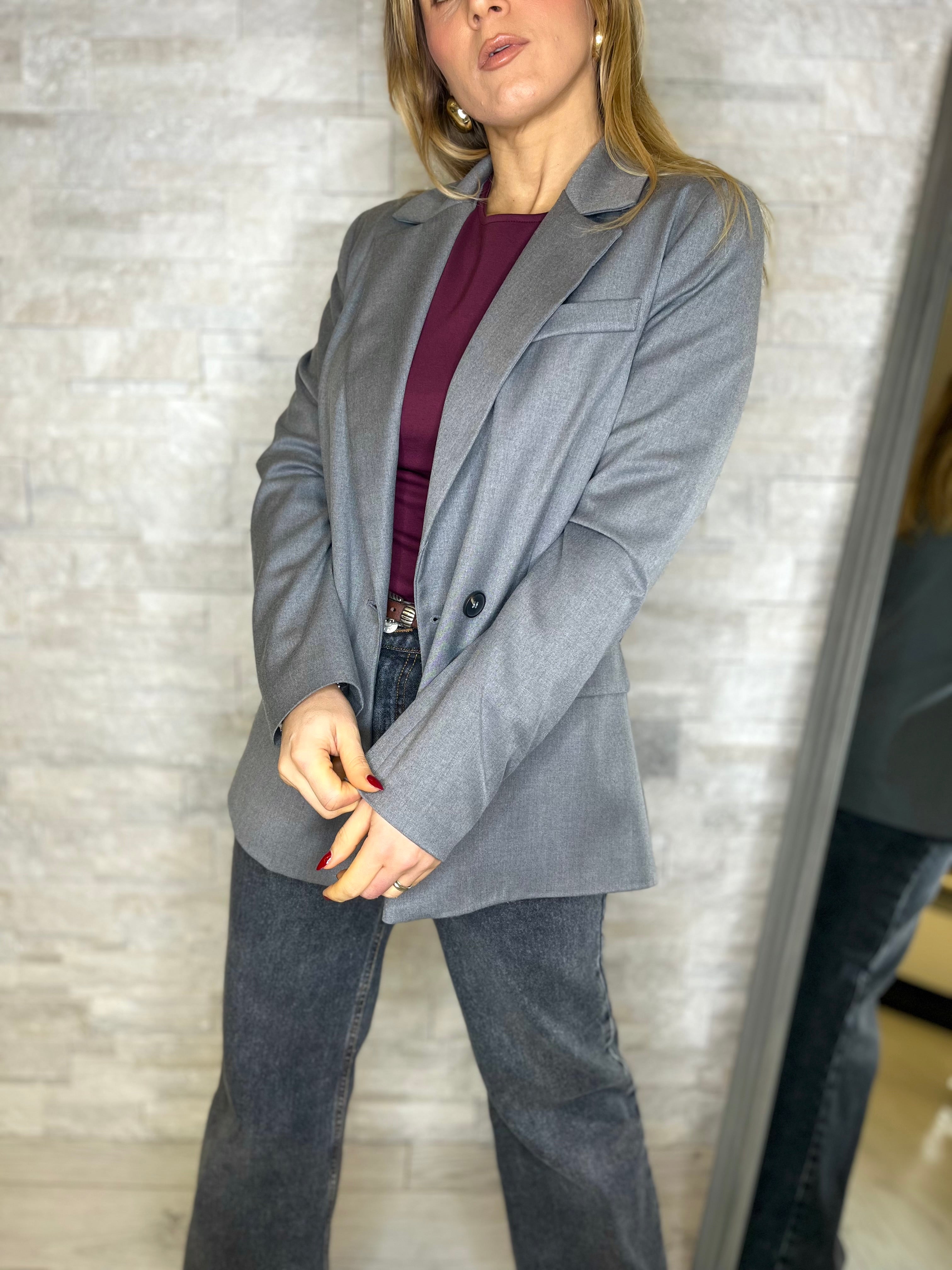 Giacca doppiopetto grigio medio