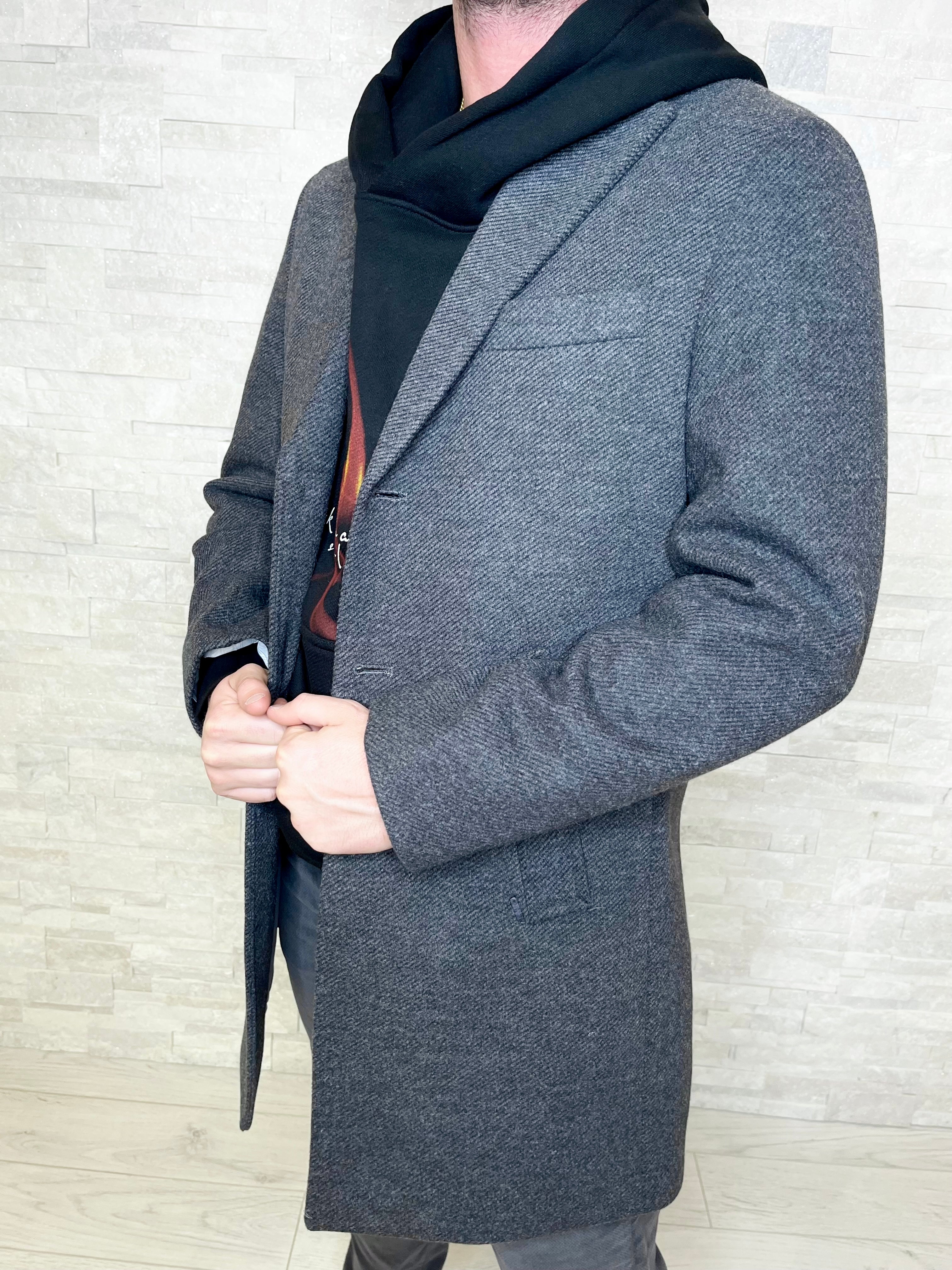 Cappotto slim fit grigio