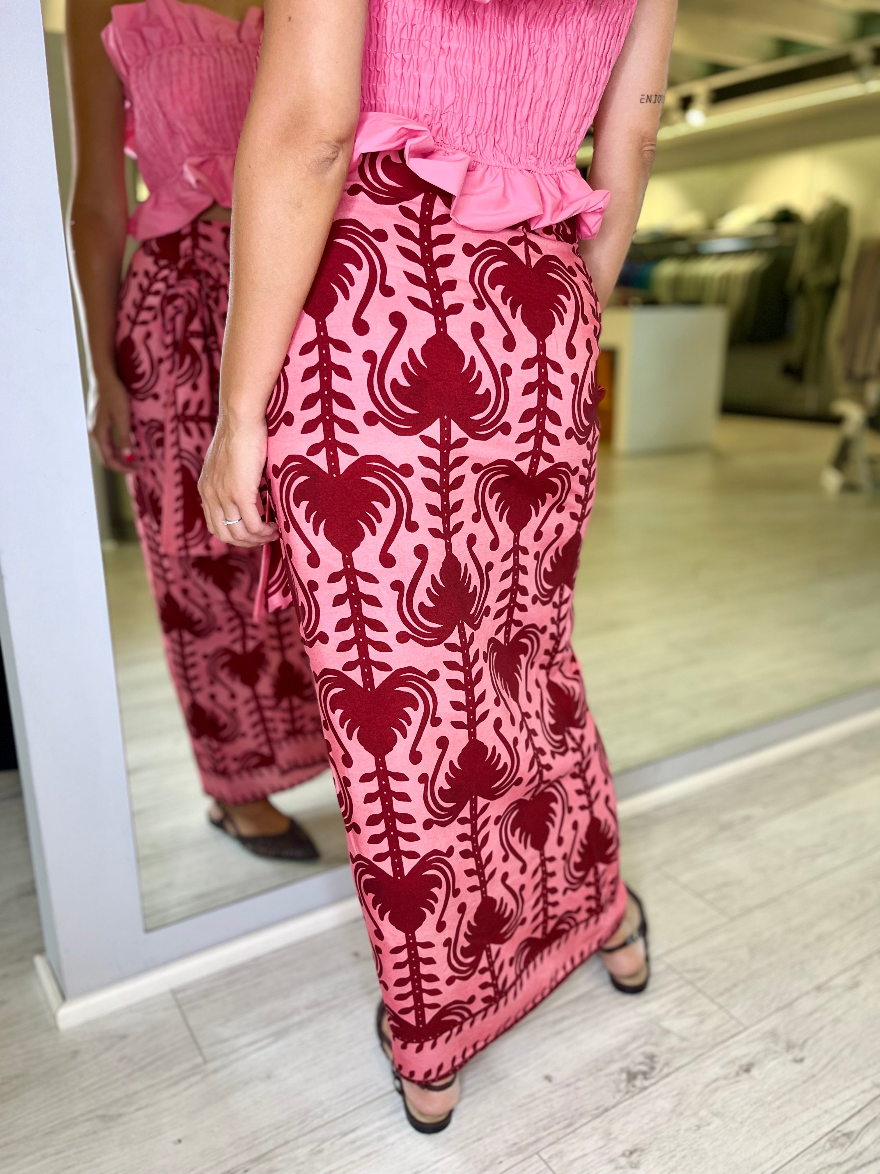 Set smock lungo rosa