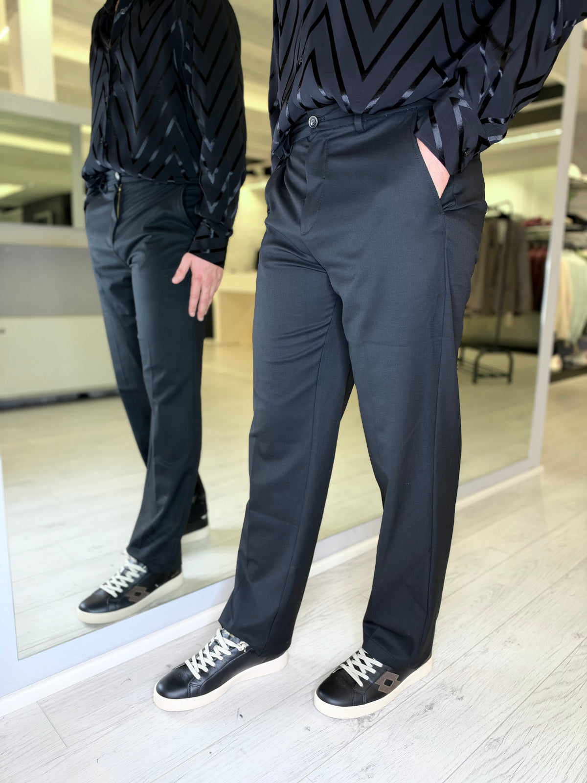 Pantalone gamba dritta black