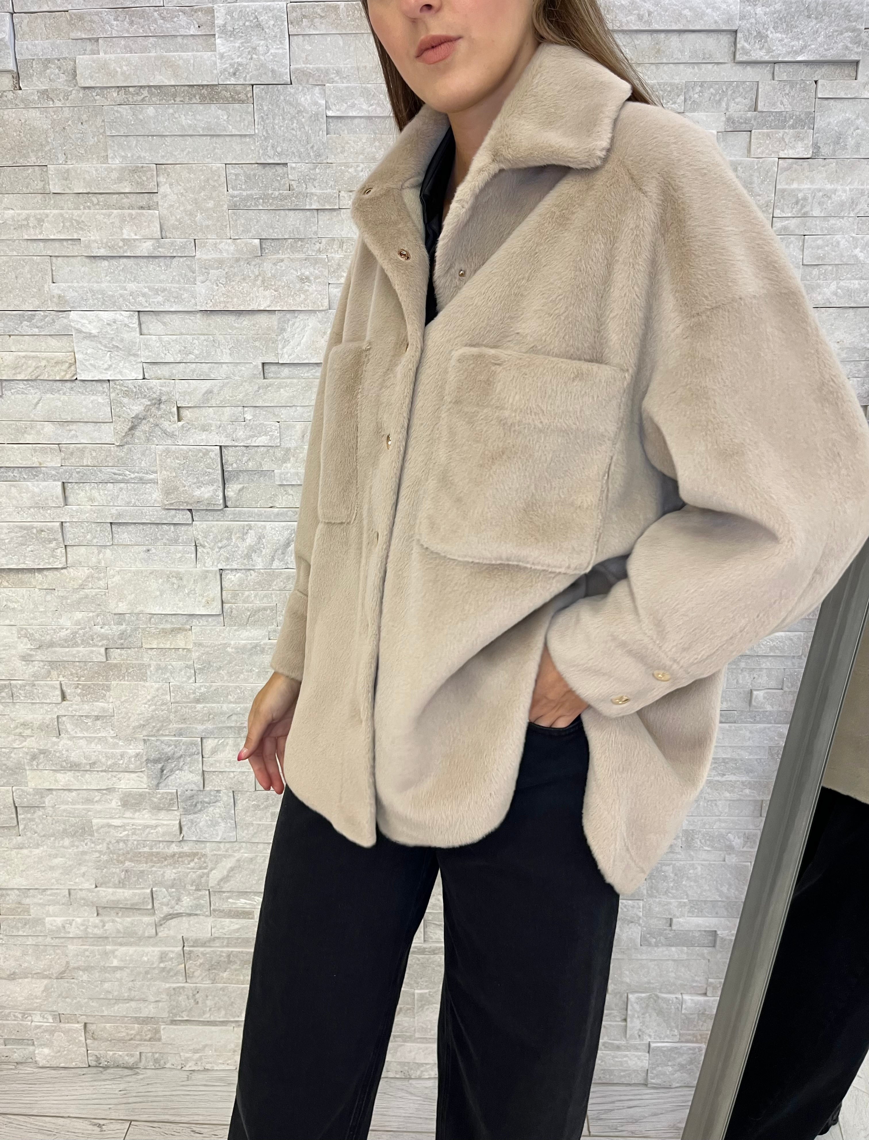 Maxi camicia in pelo