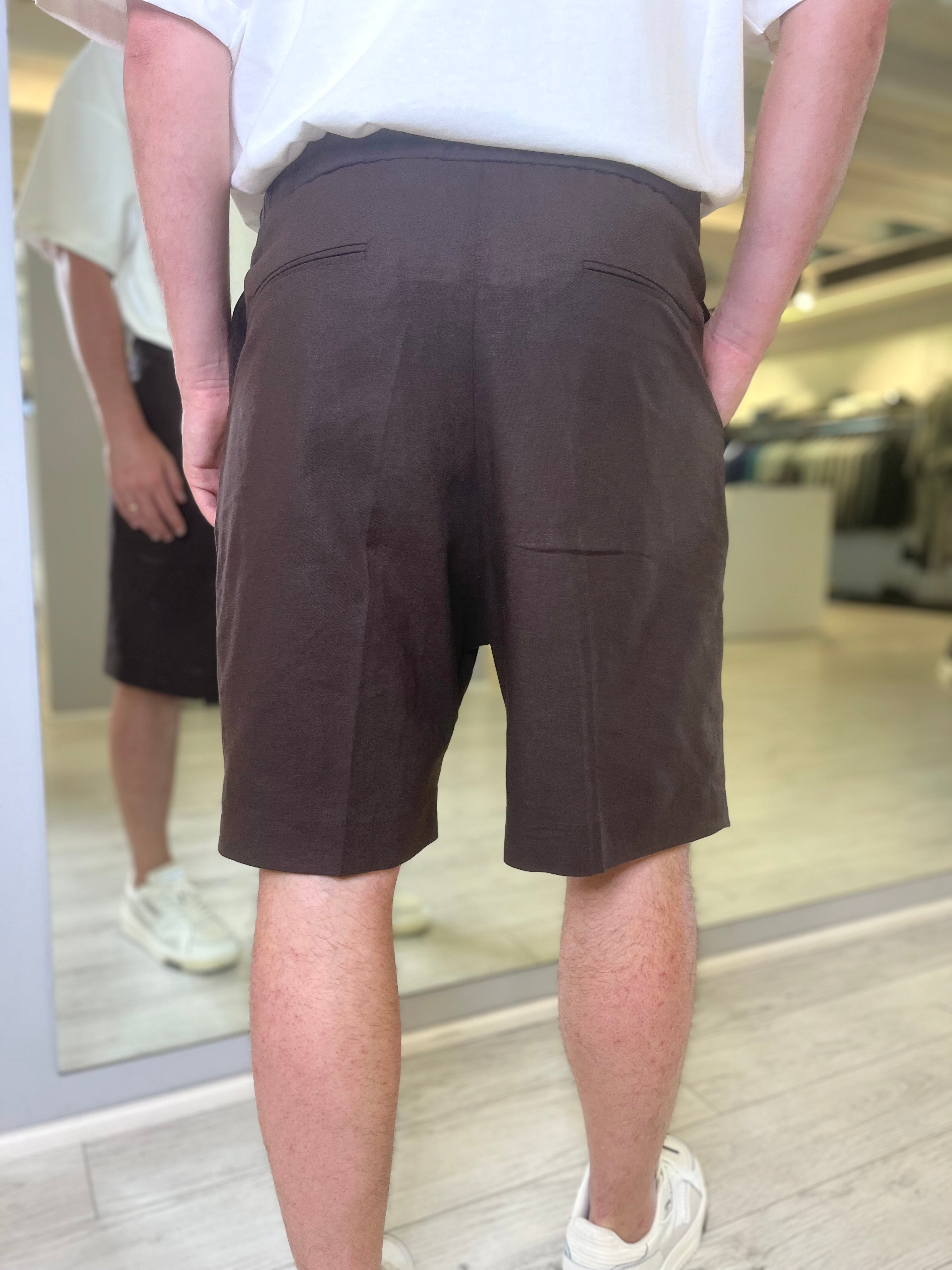 Bermuda con coulisse in lino