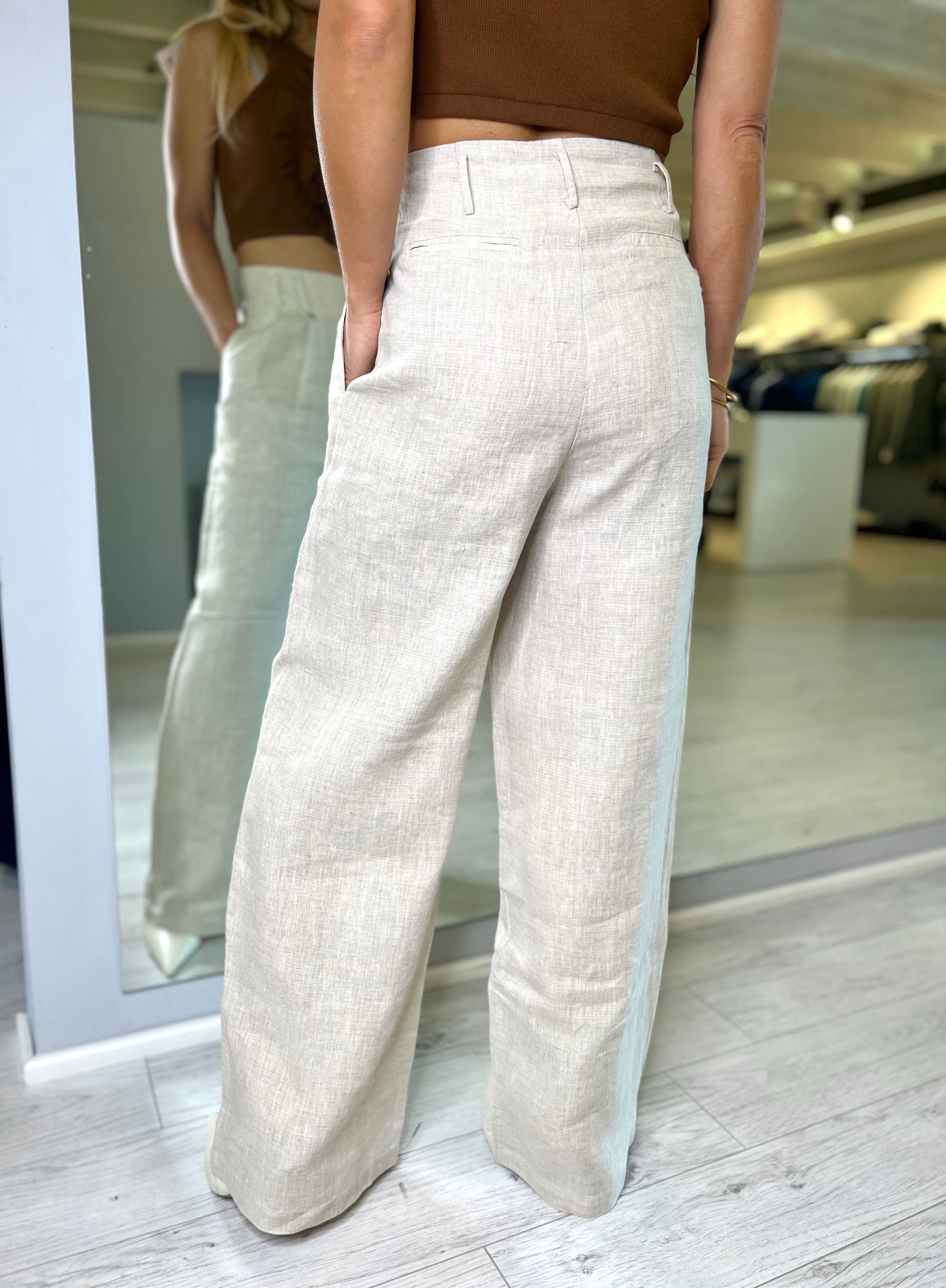 Pantalone lino sabbia