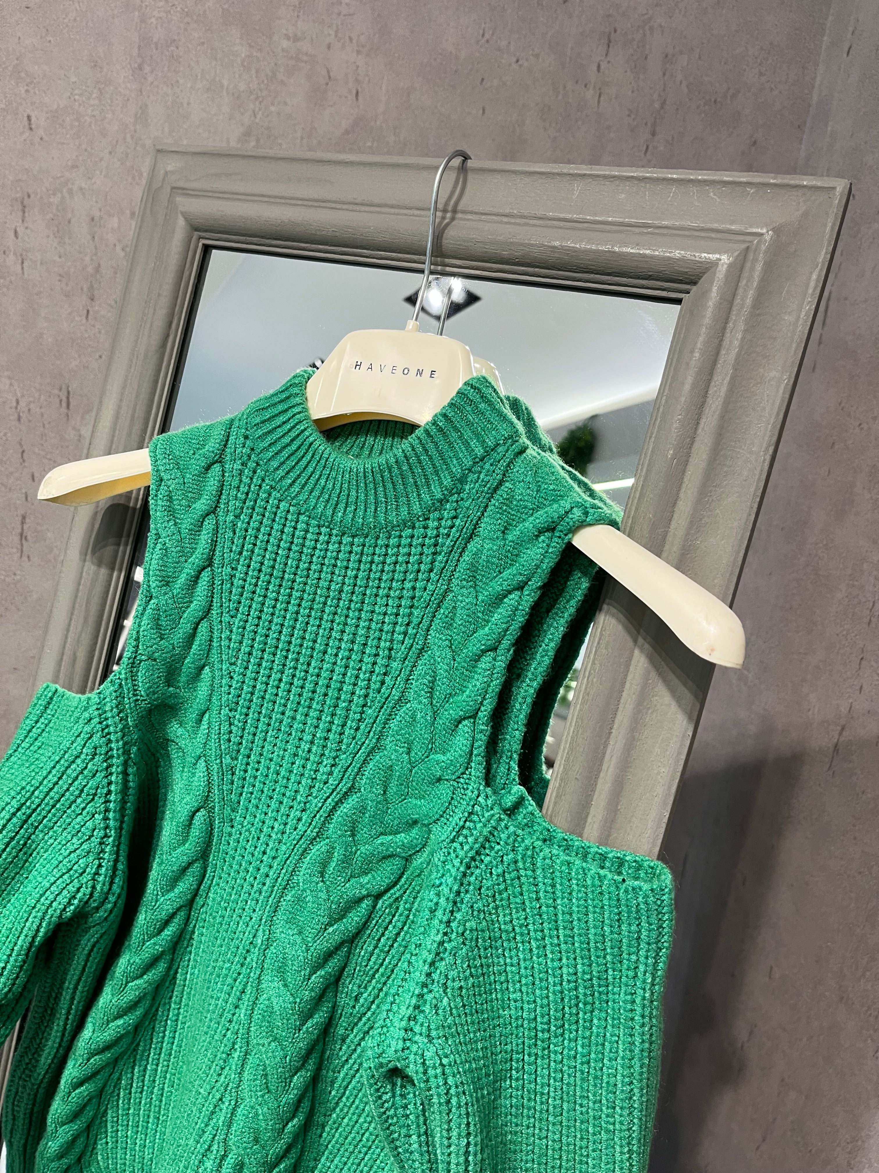 Maglia cut out verde smeraldo