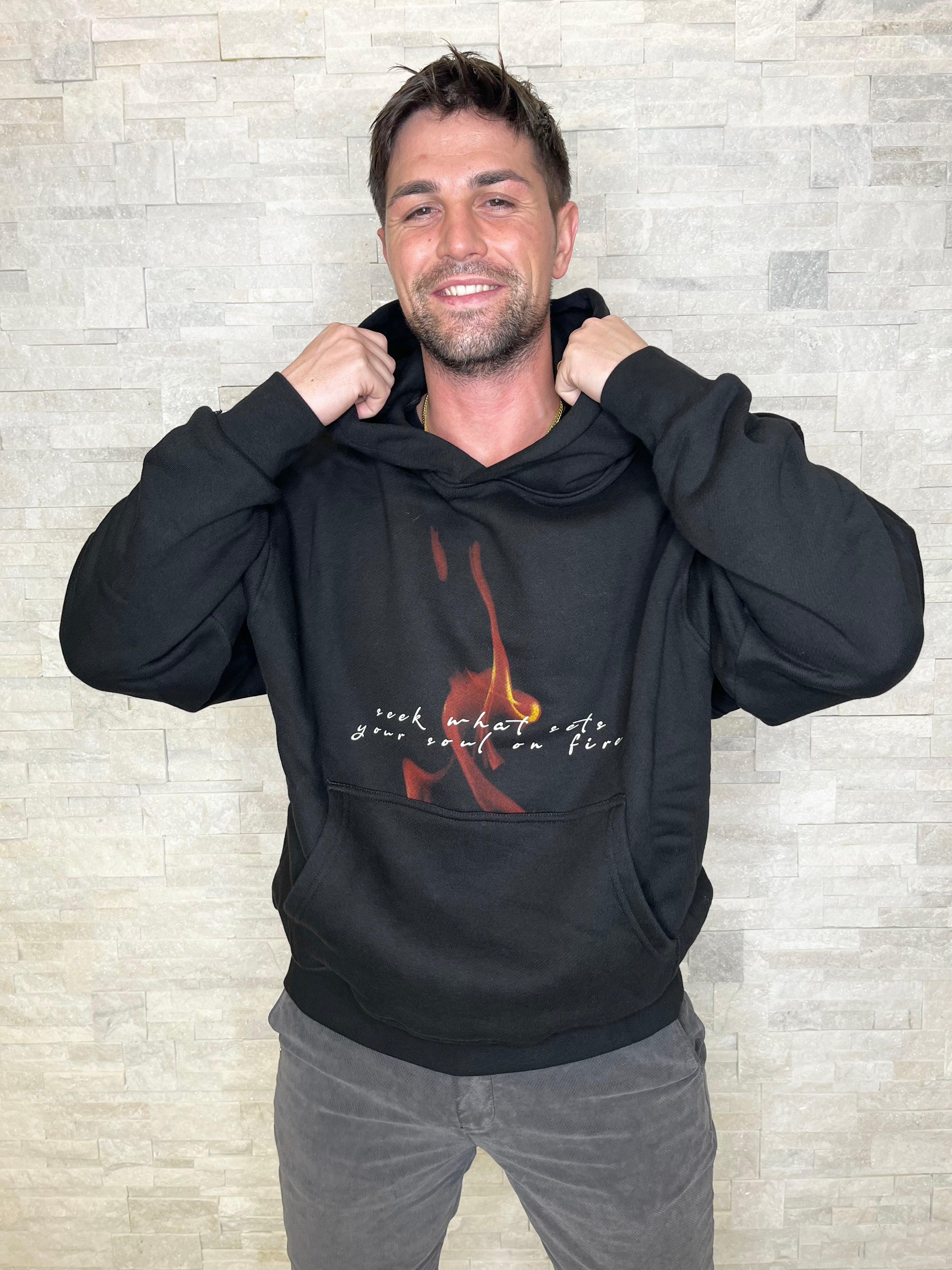 Felpa oversize stampa flame