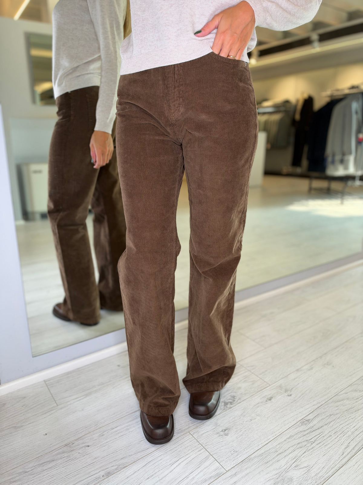 Pantalone london in velluto