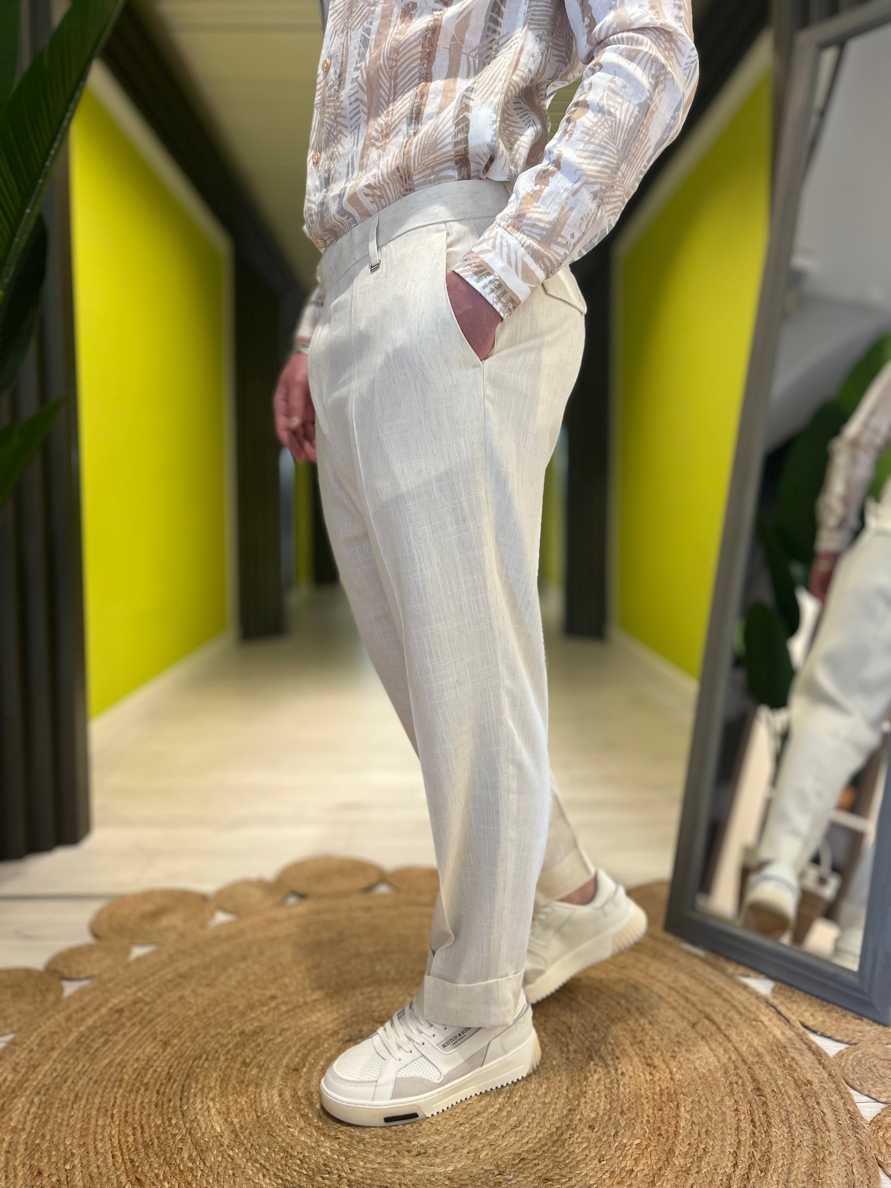 Abito monopetto oversize panna