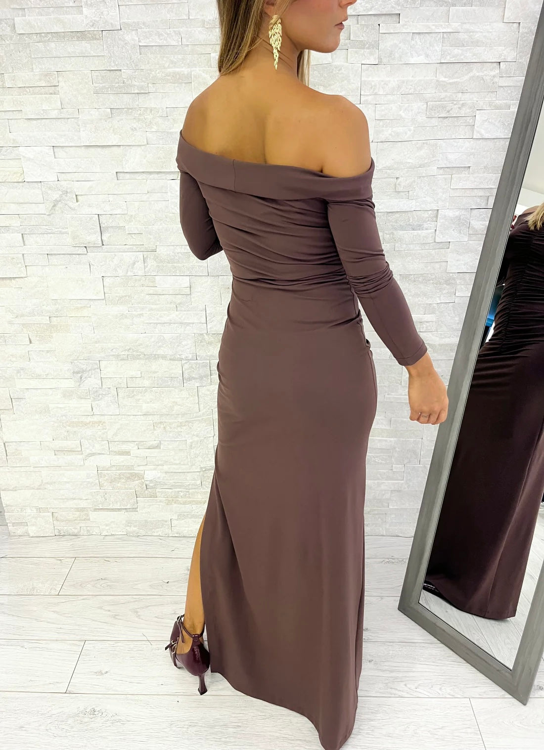 Abito lungo maroon