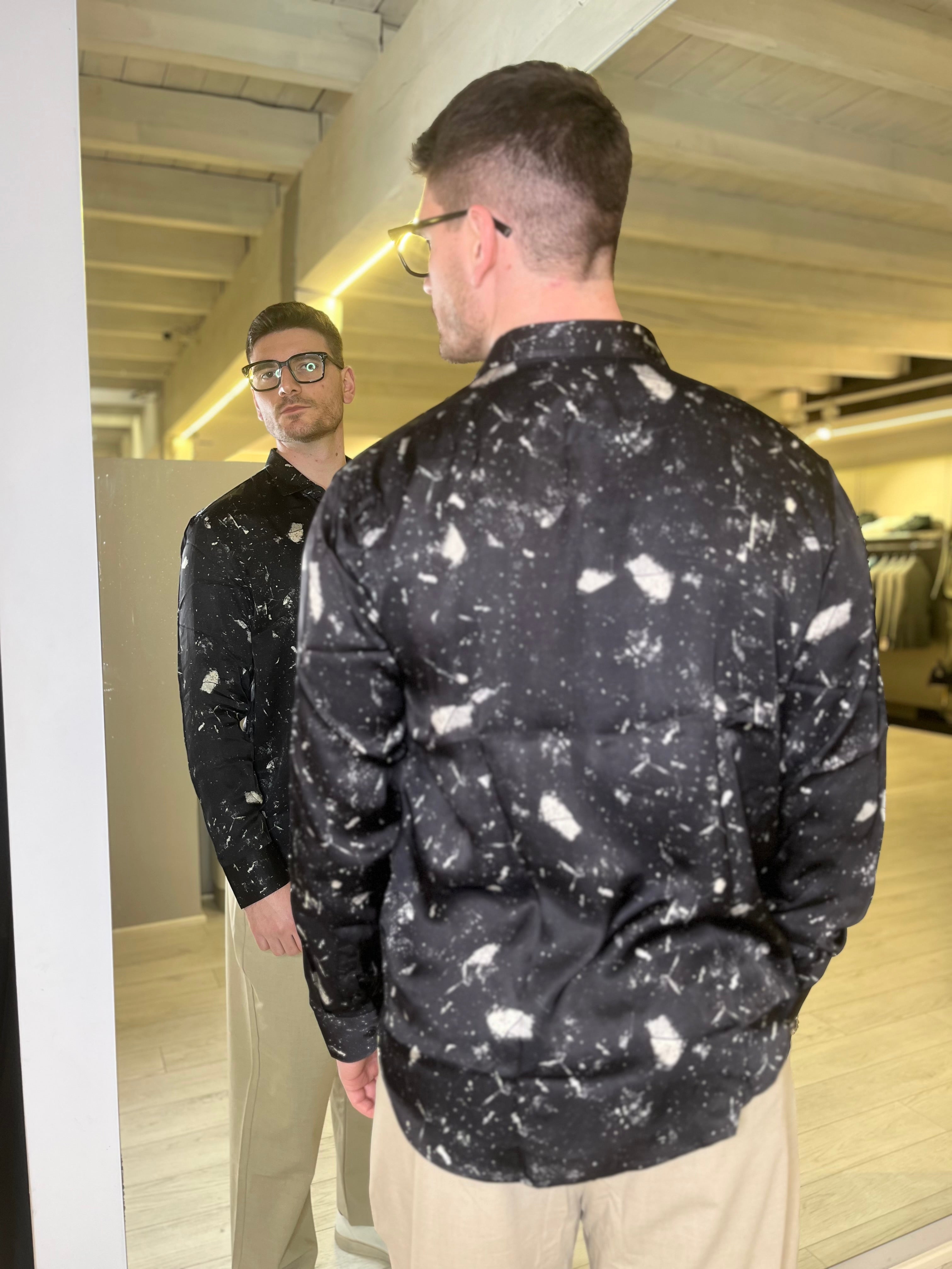 Camicia in viscosa con stampa