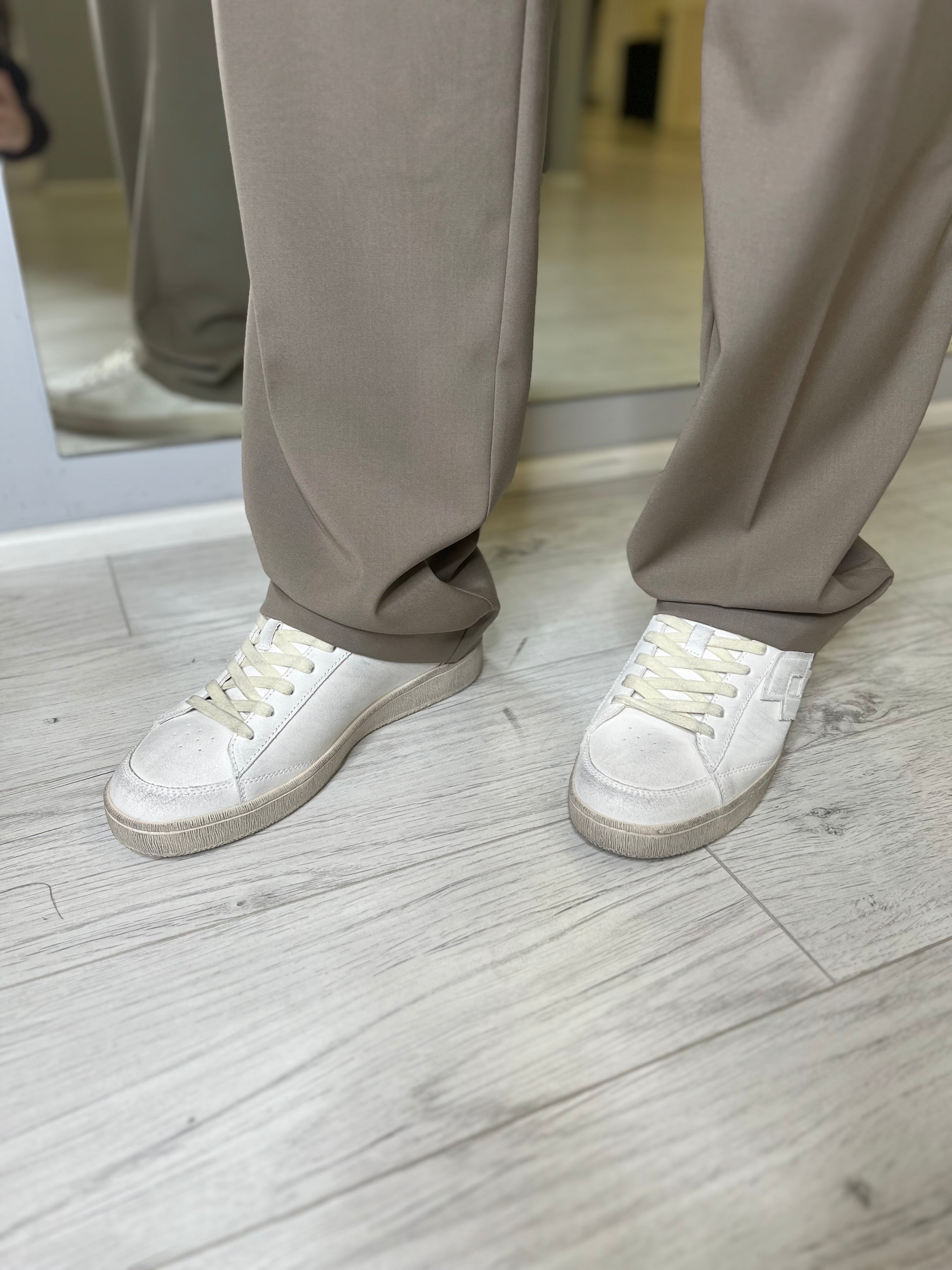 Sneaker losanga crack bianco