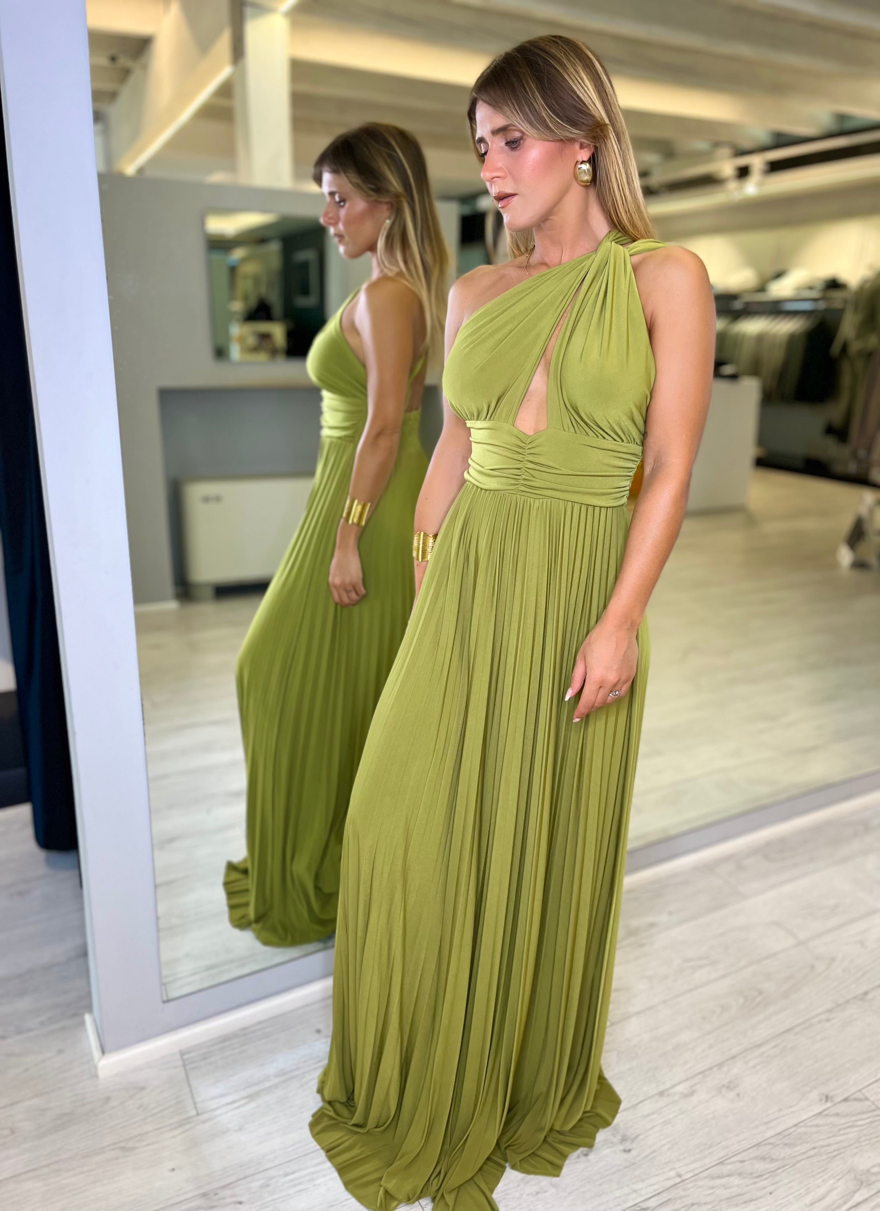 Abito jersey color olio