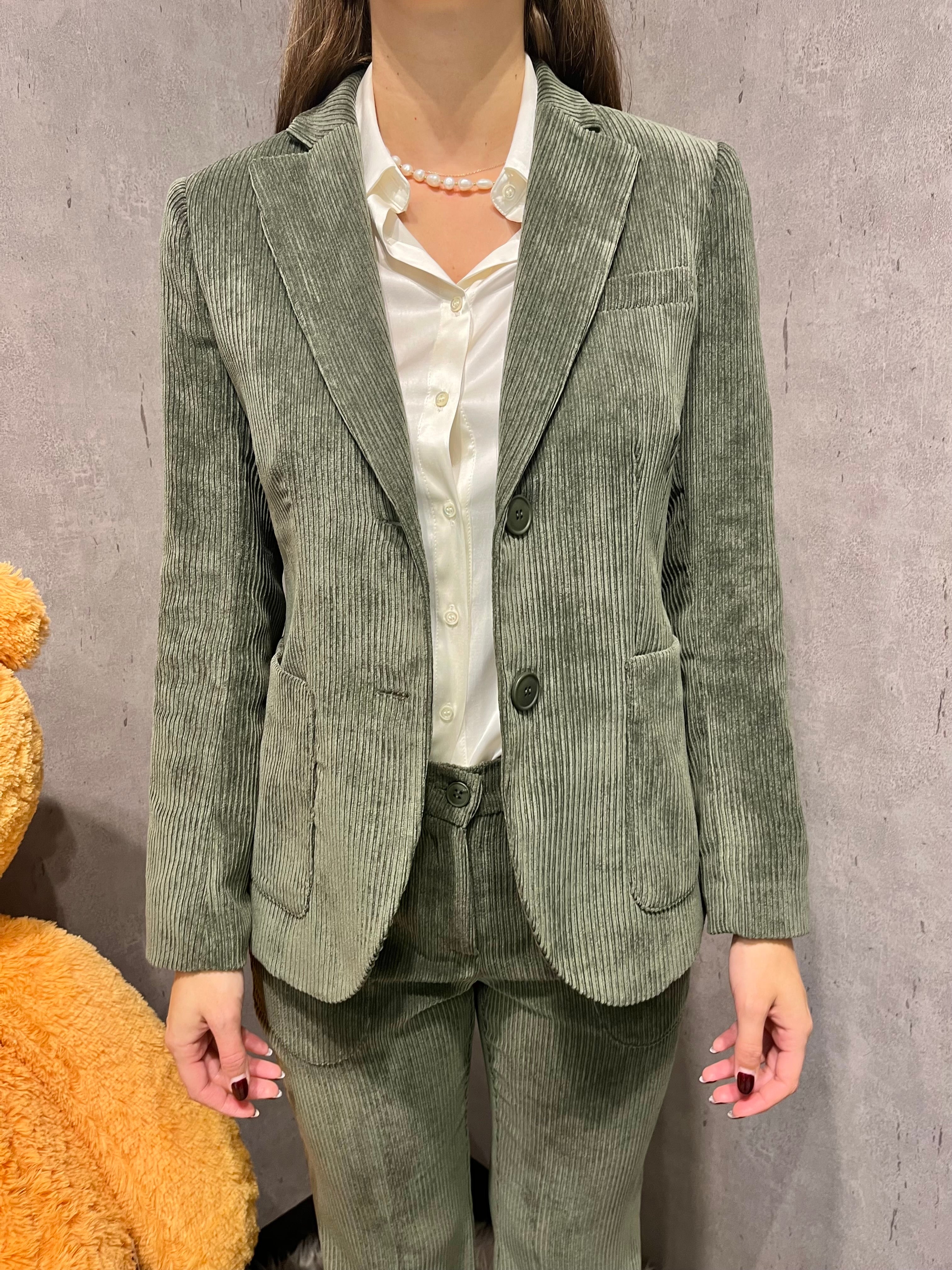 Tailleur velluto verde