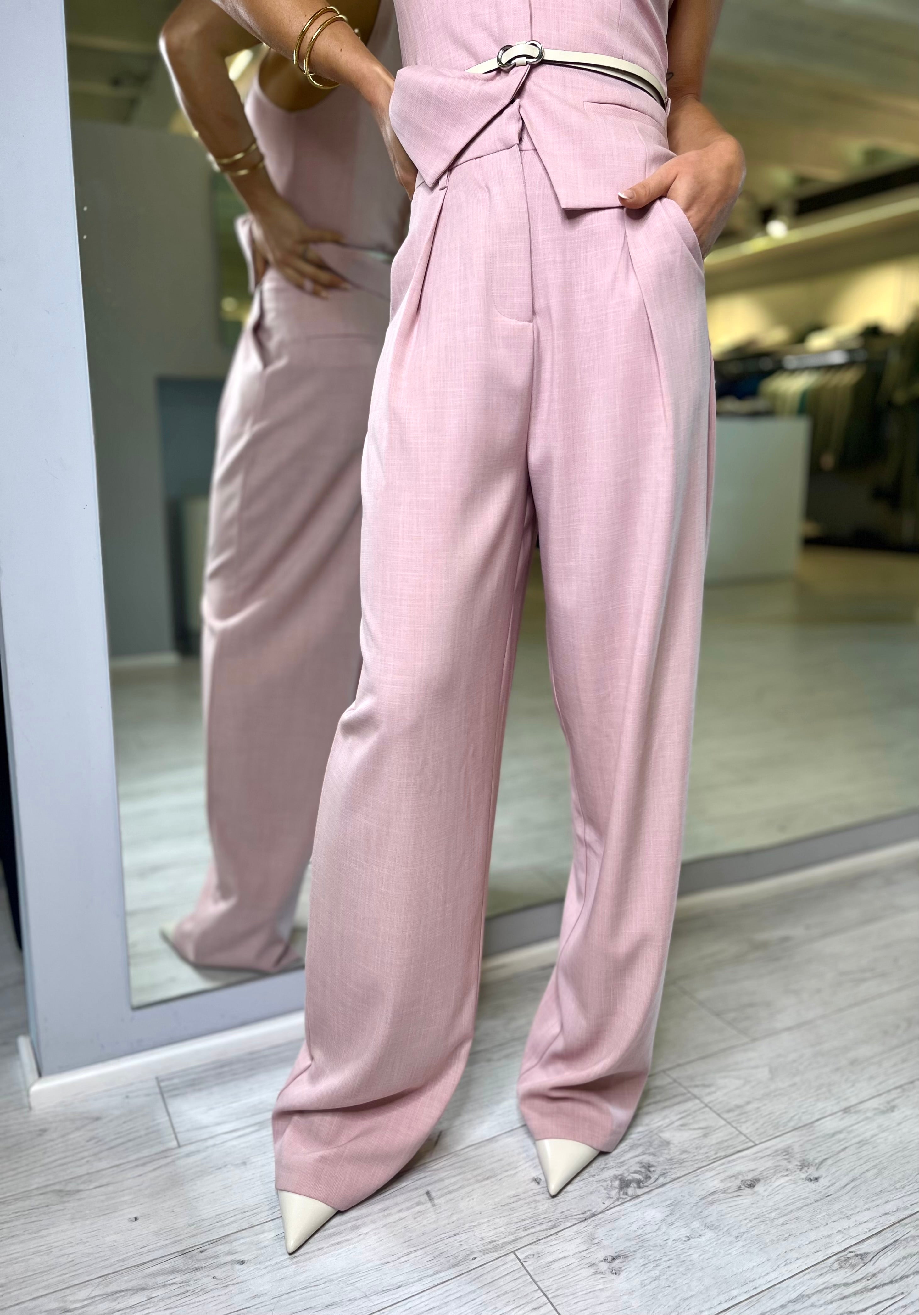 Pantalone palazzo pink
