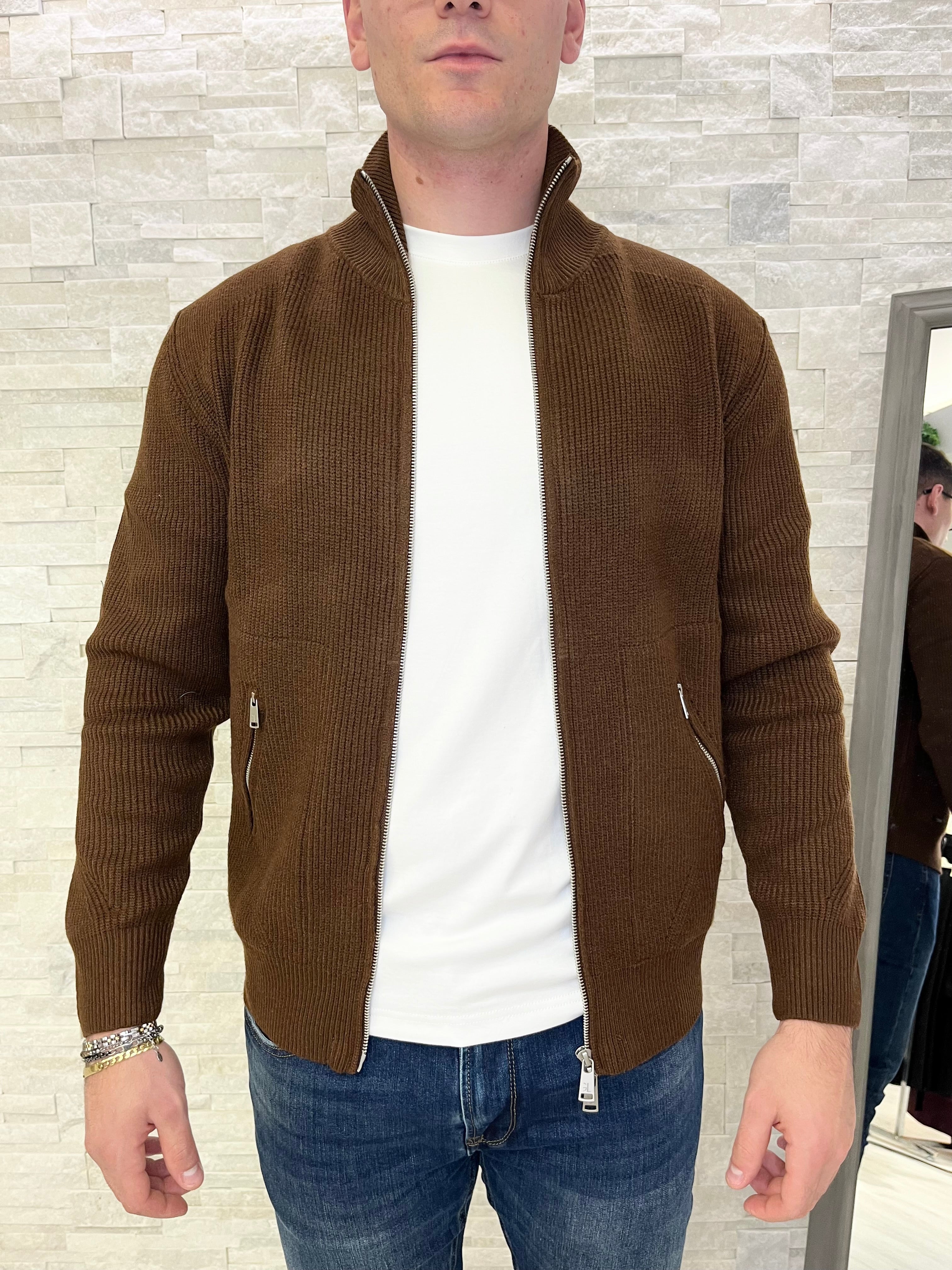 Cardigan in maglia con zip