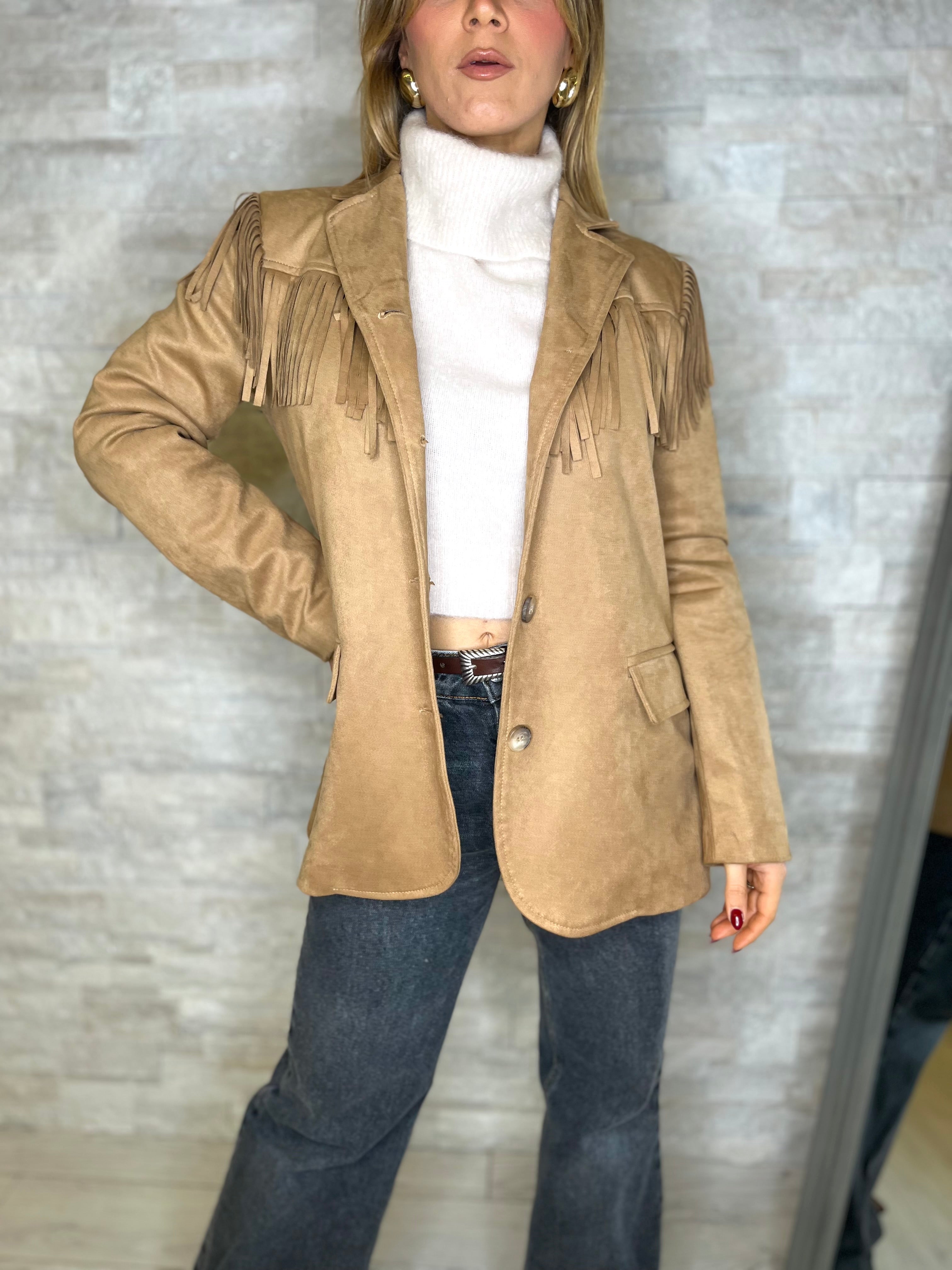 Giacca con motivo frange