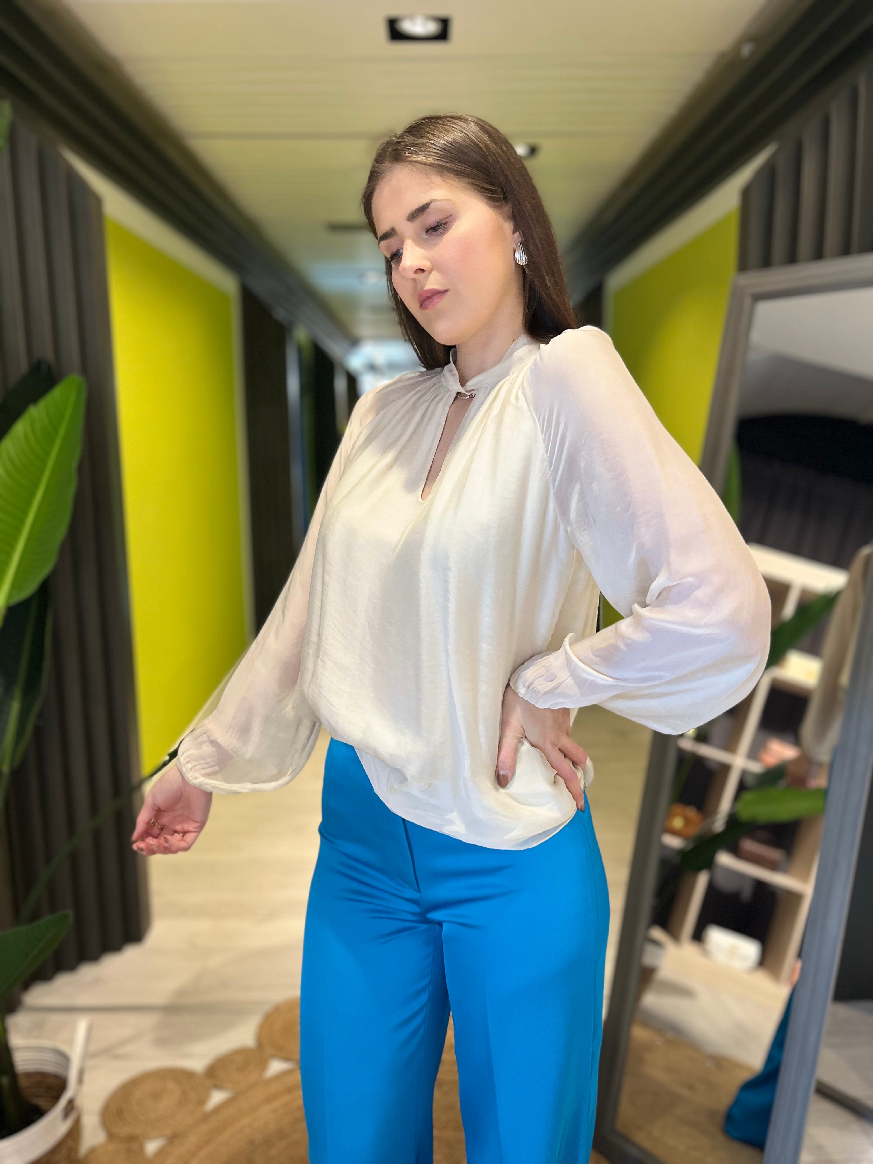 Camicia in misto seta