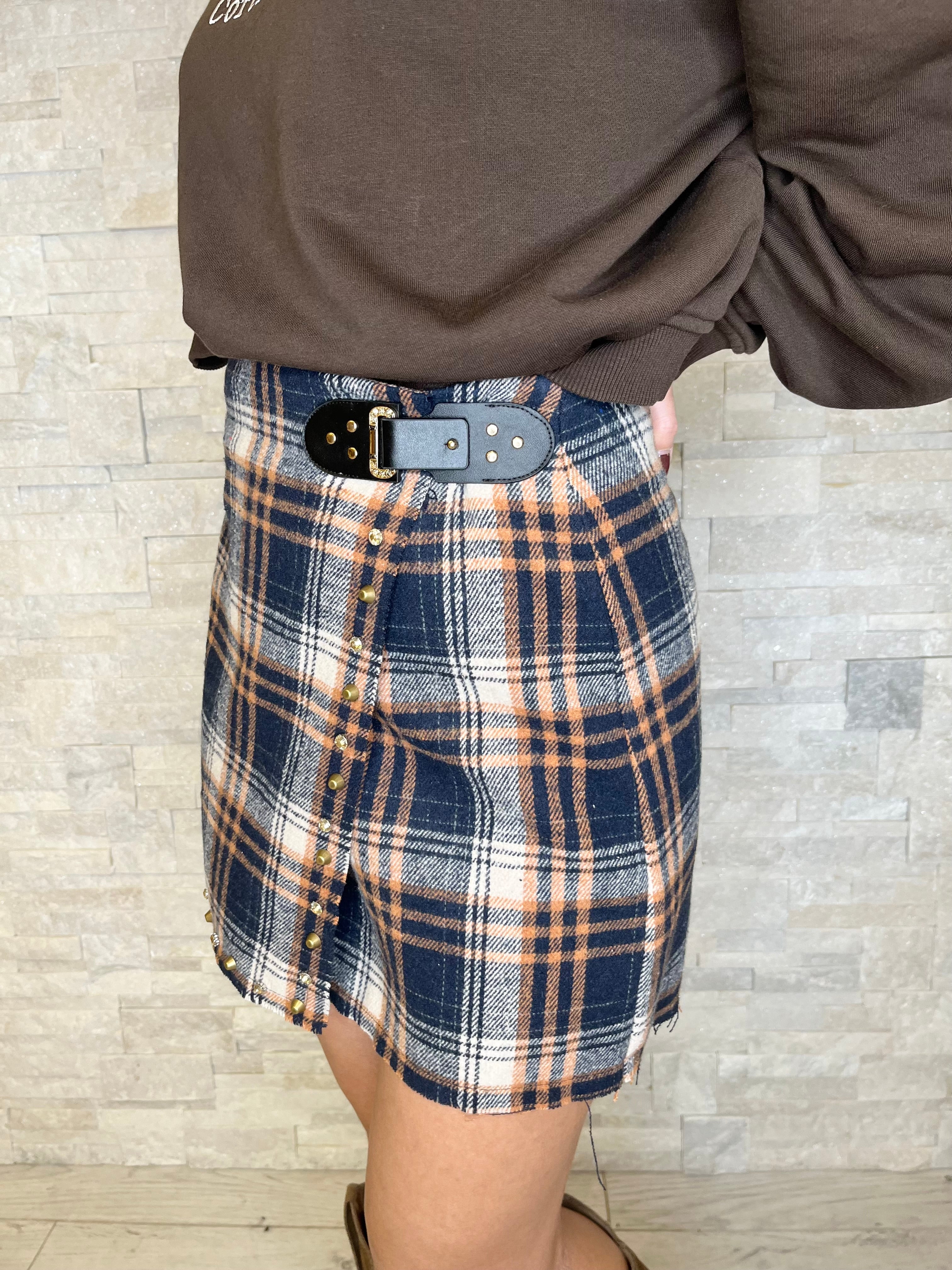 Minigonna check portafoglio