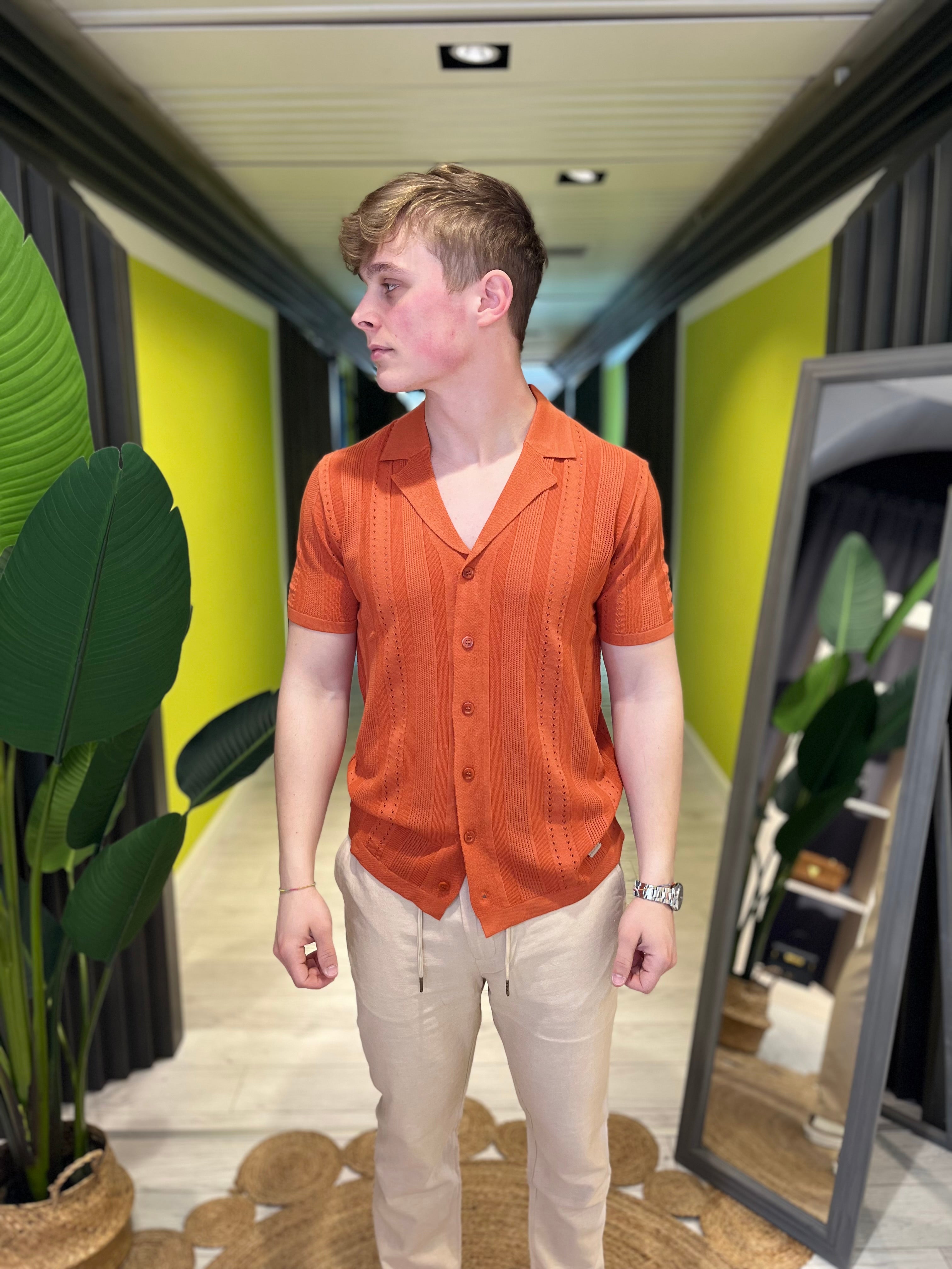 Polo in maglia rust