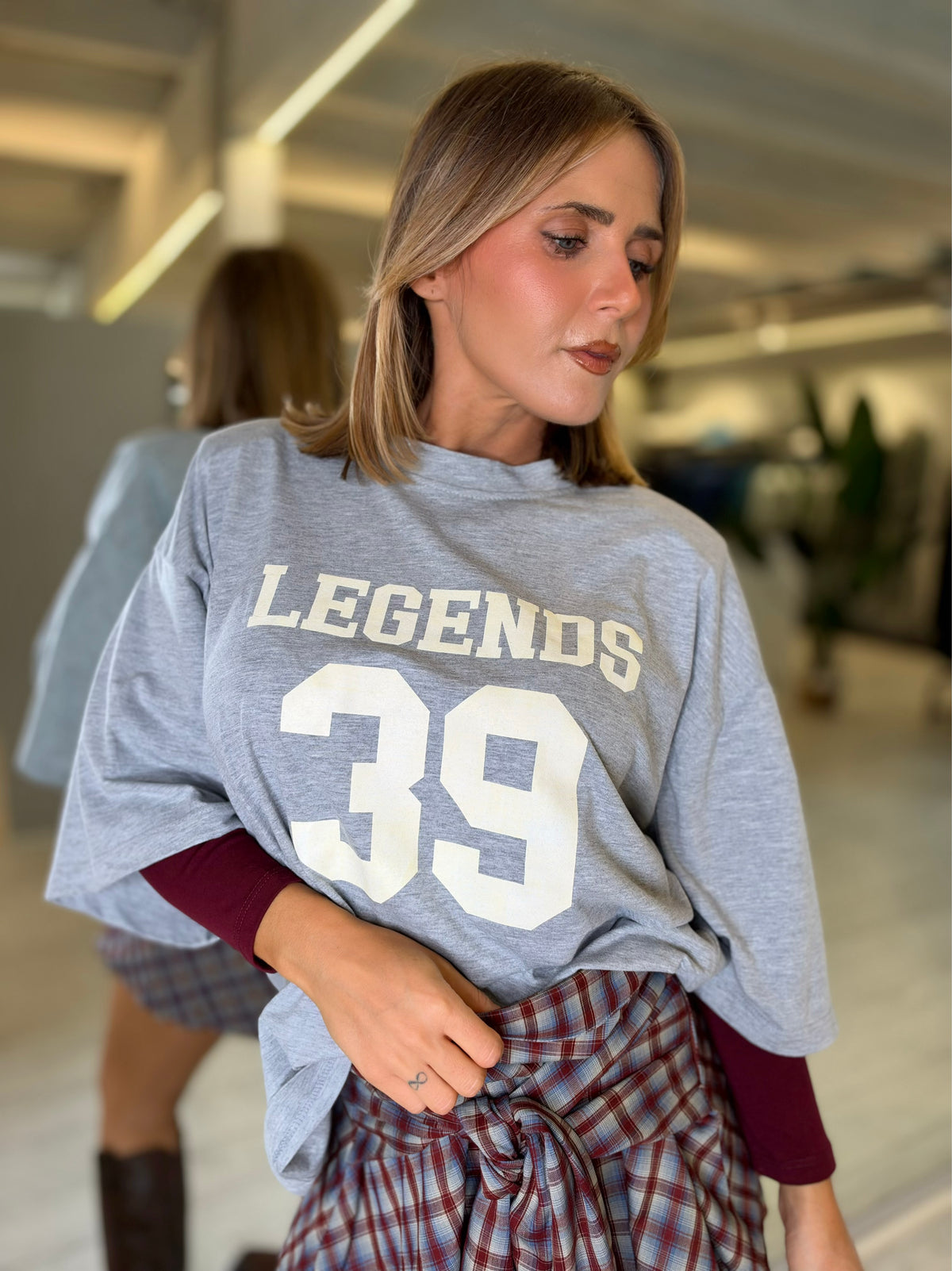 Maglia bicolore con stampa