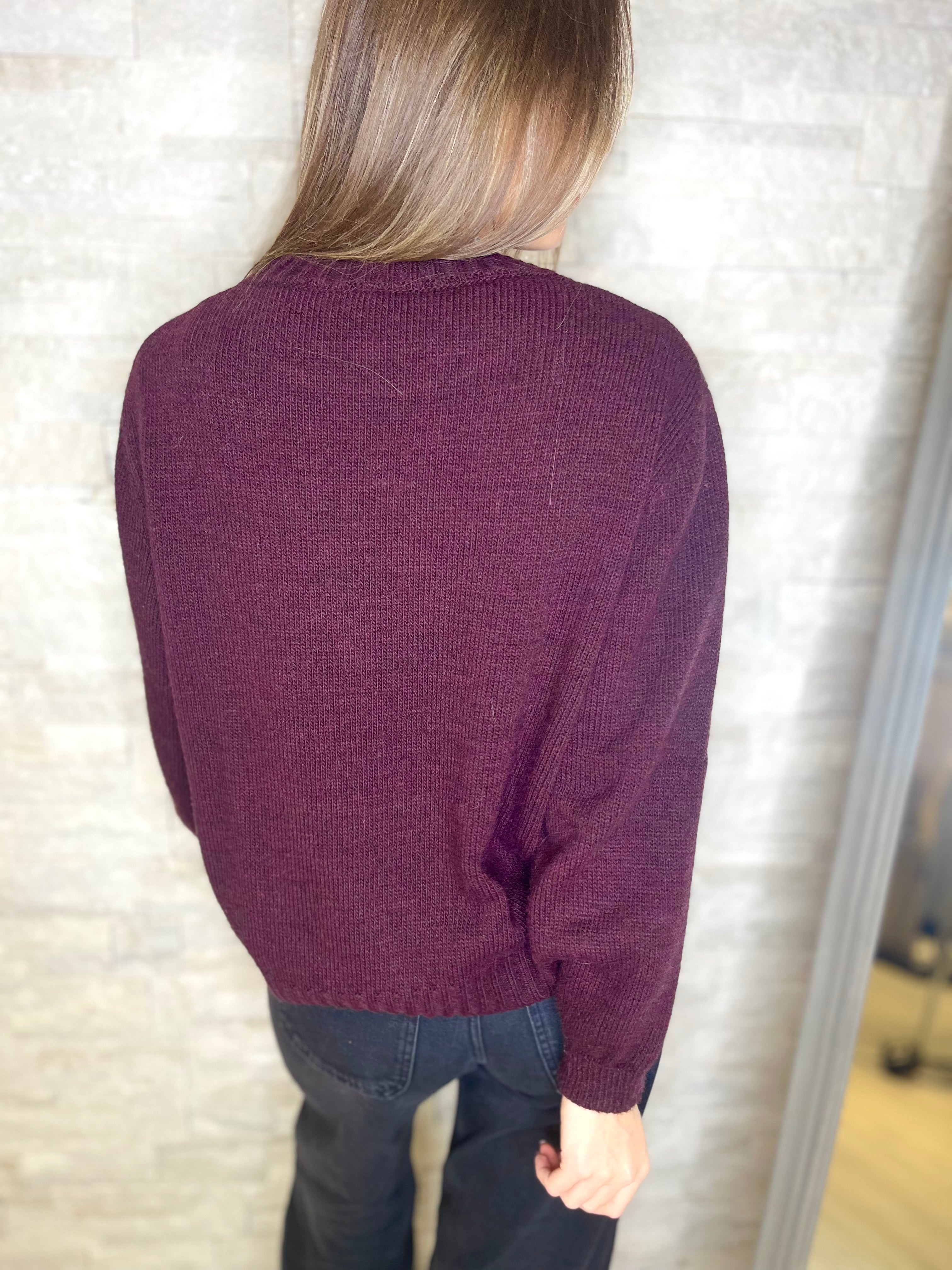 Maglia fiore color vino