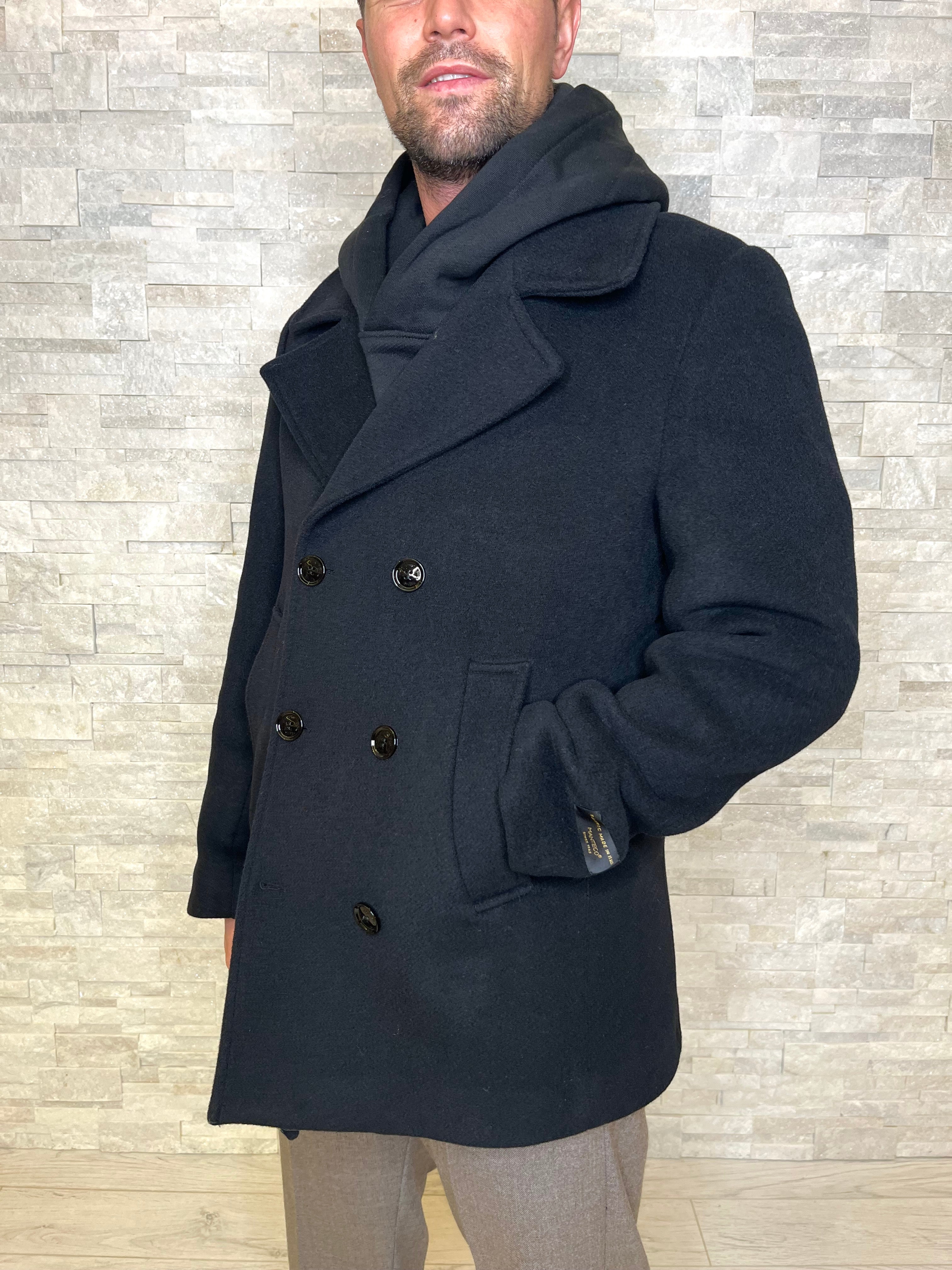 Cappotto doppiopetto nero