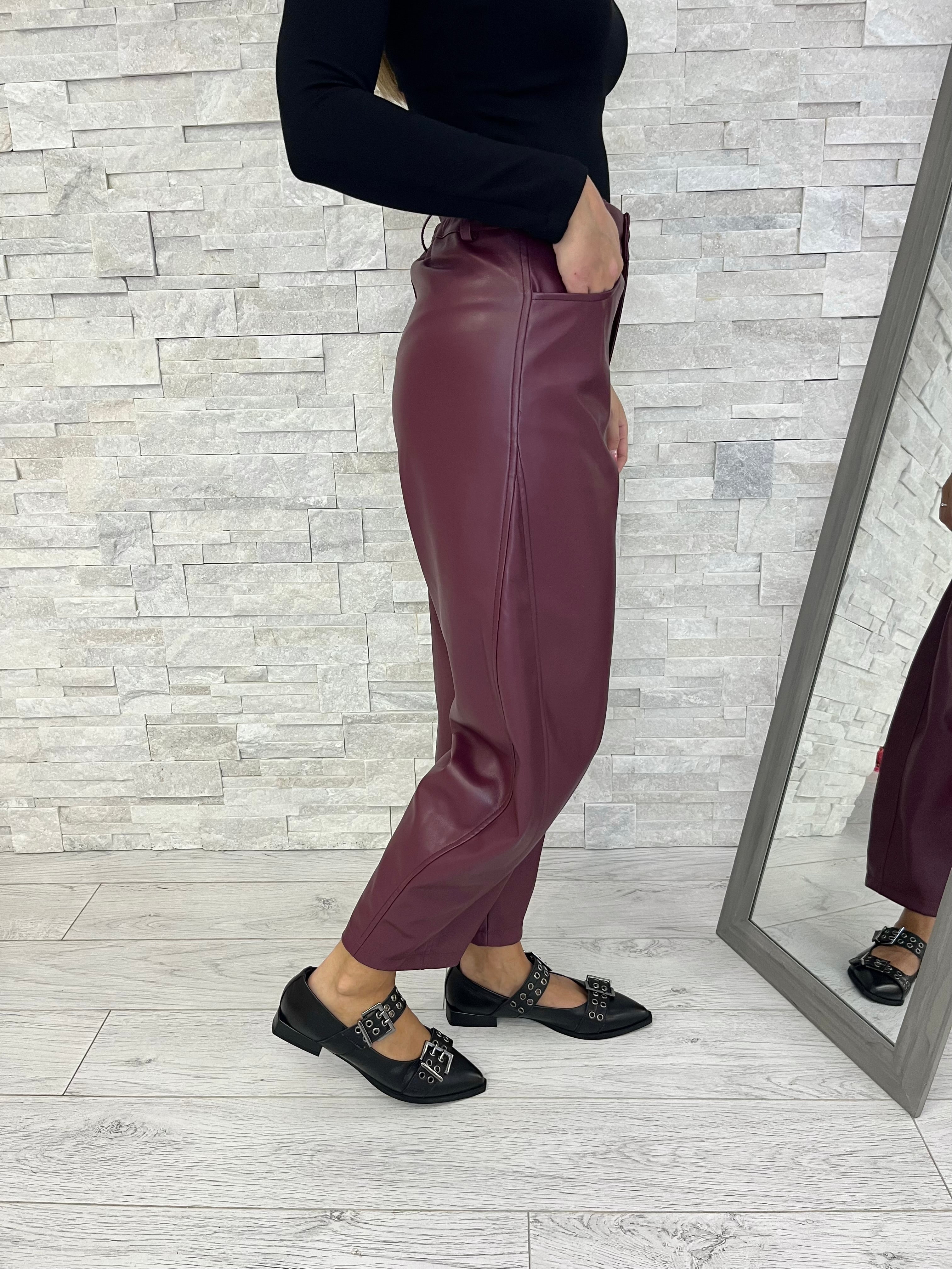 Pantalone balloon ecopelle