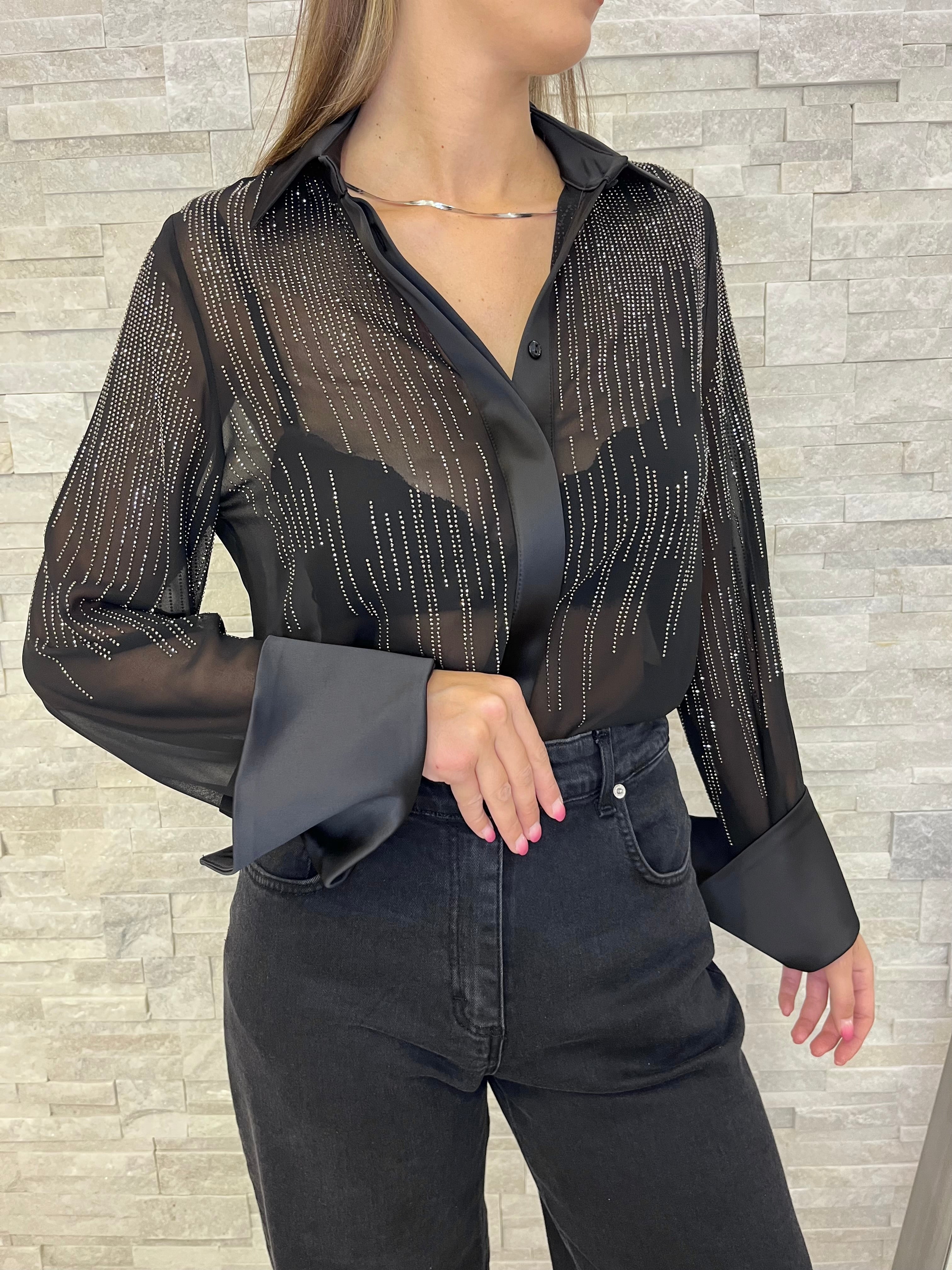 Camicia velata nera