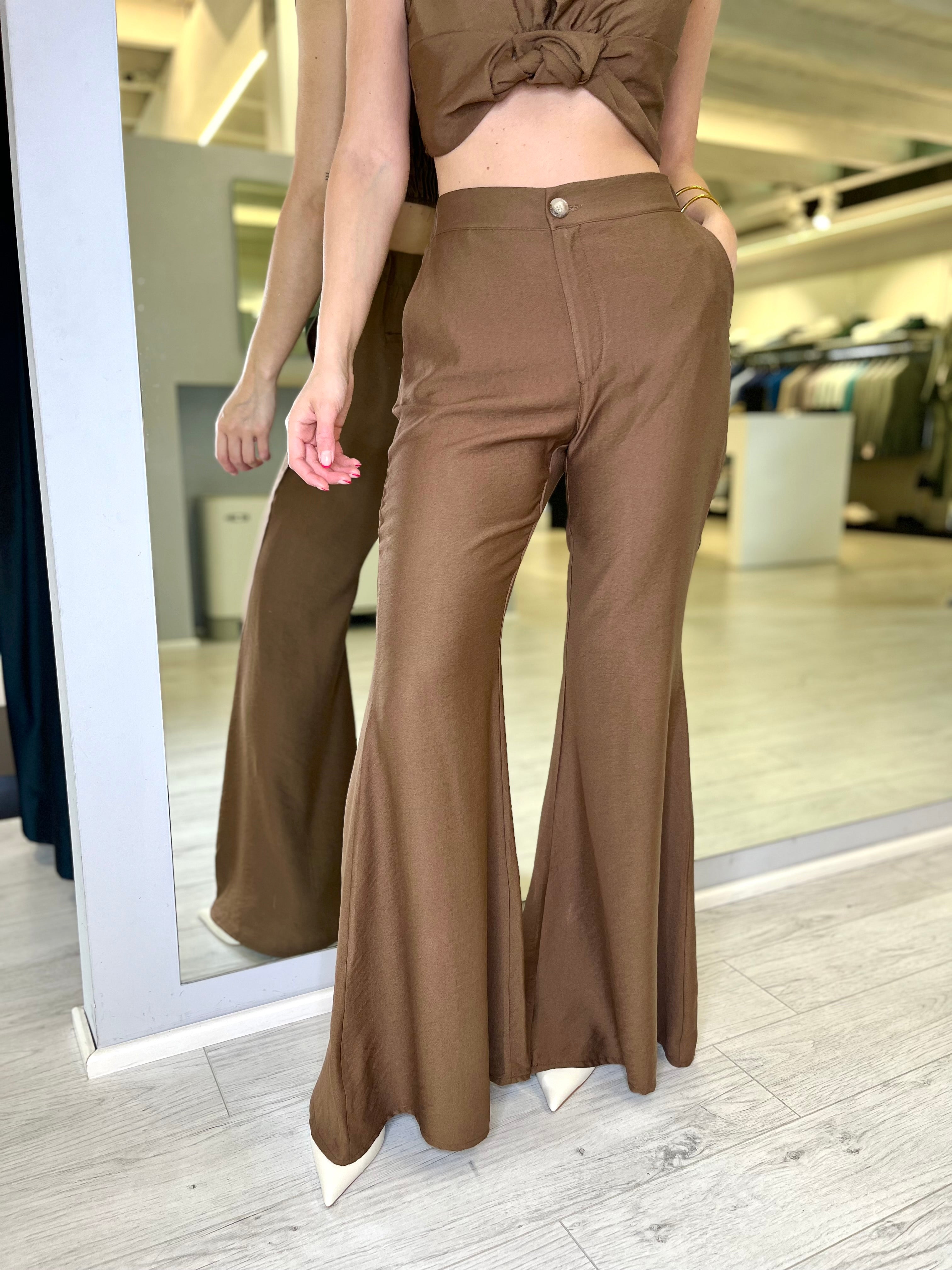 Pantalone super zampa coffee